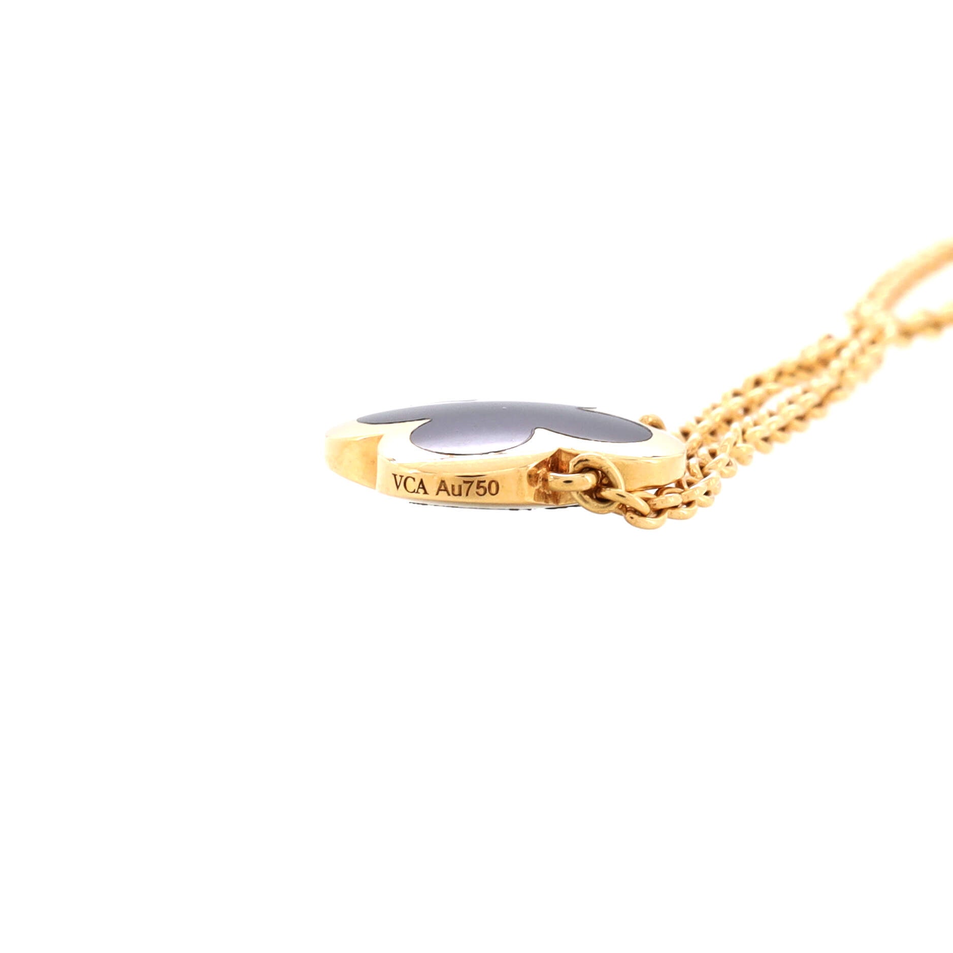 Pure Alhambra Pendant Necklace Yellow Gold and Onyx