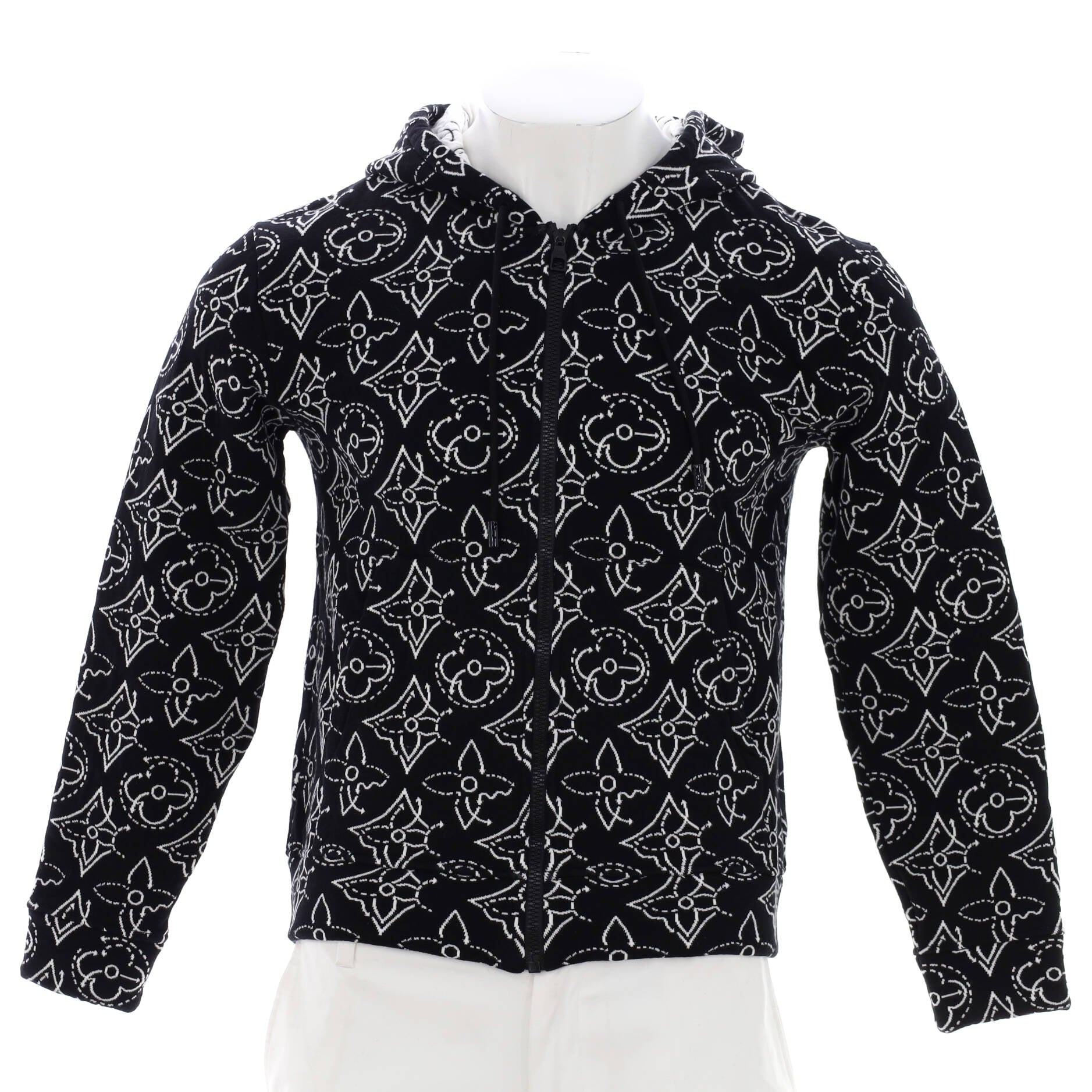 Men's LV x NBA Strategic Flower Hoodie Quilted Cotton Blend