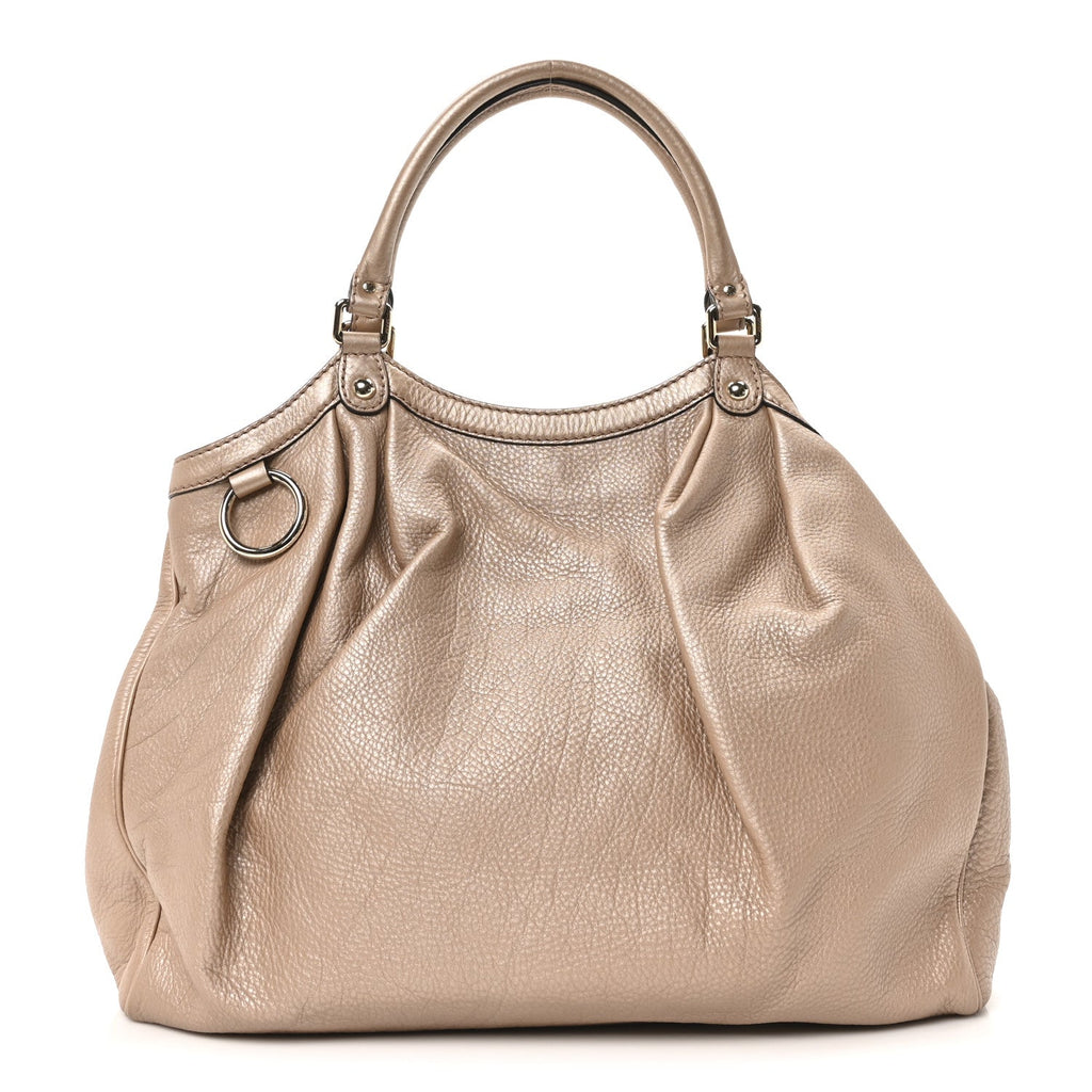 Metallic Cellarius Calfskin Large Sukey Tote Winter Rose