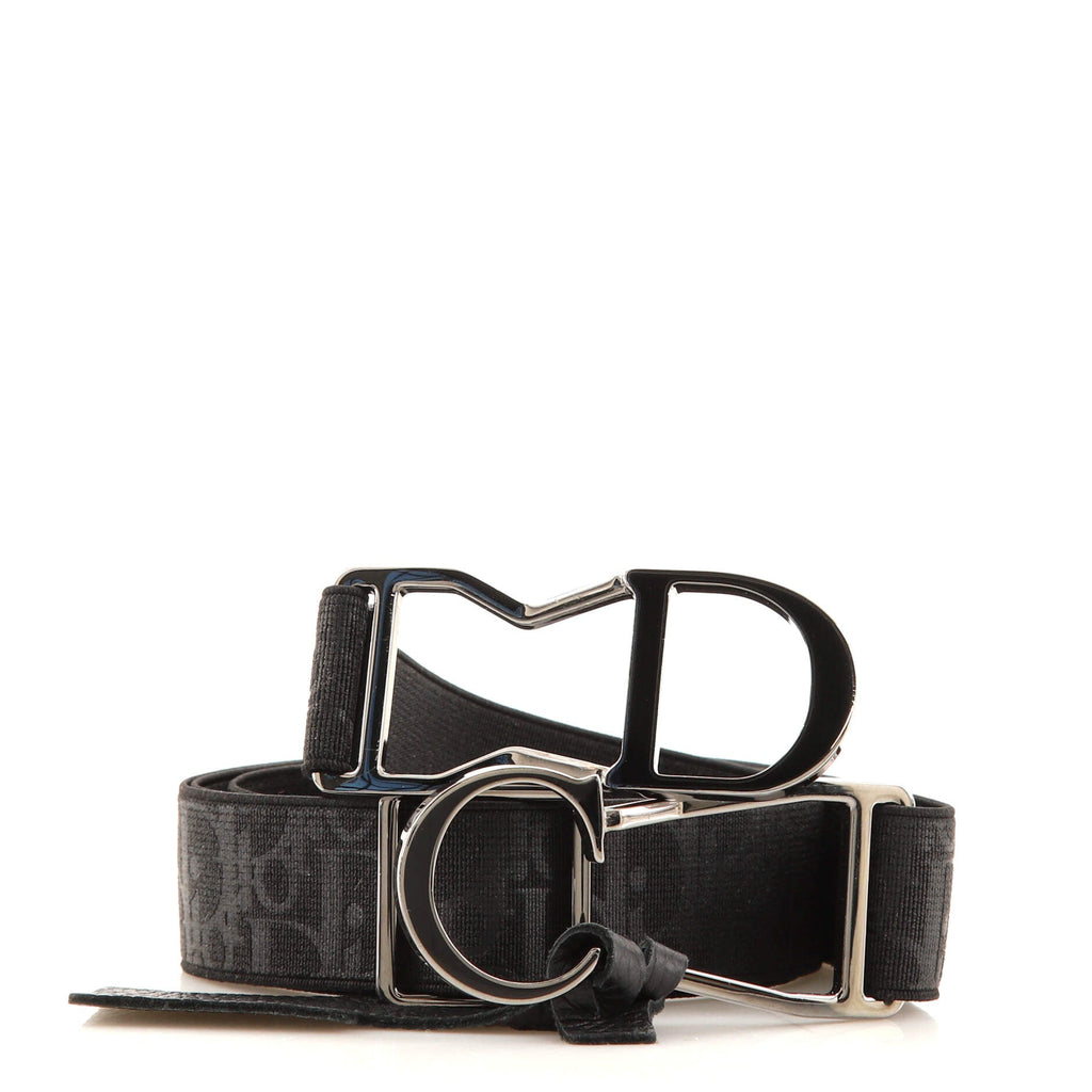 CD Buckle Belt Metal with Oblique Printed Elastic 85