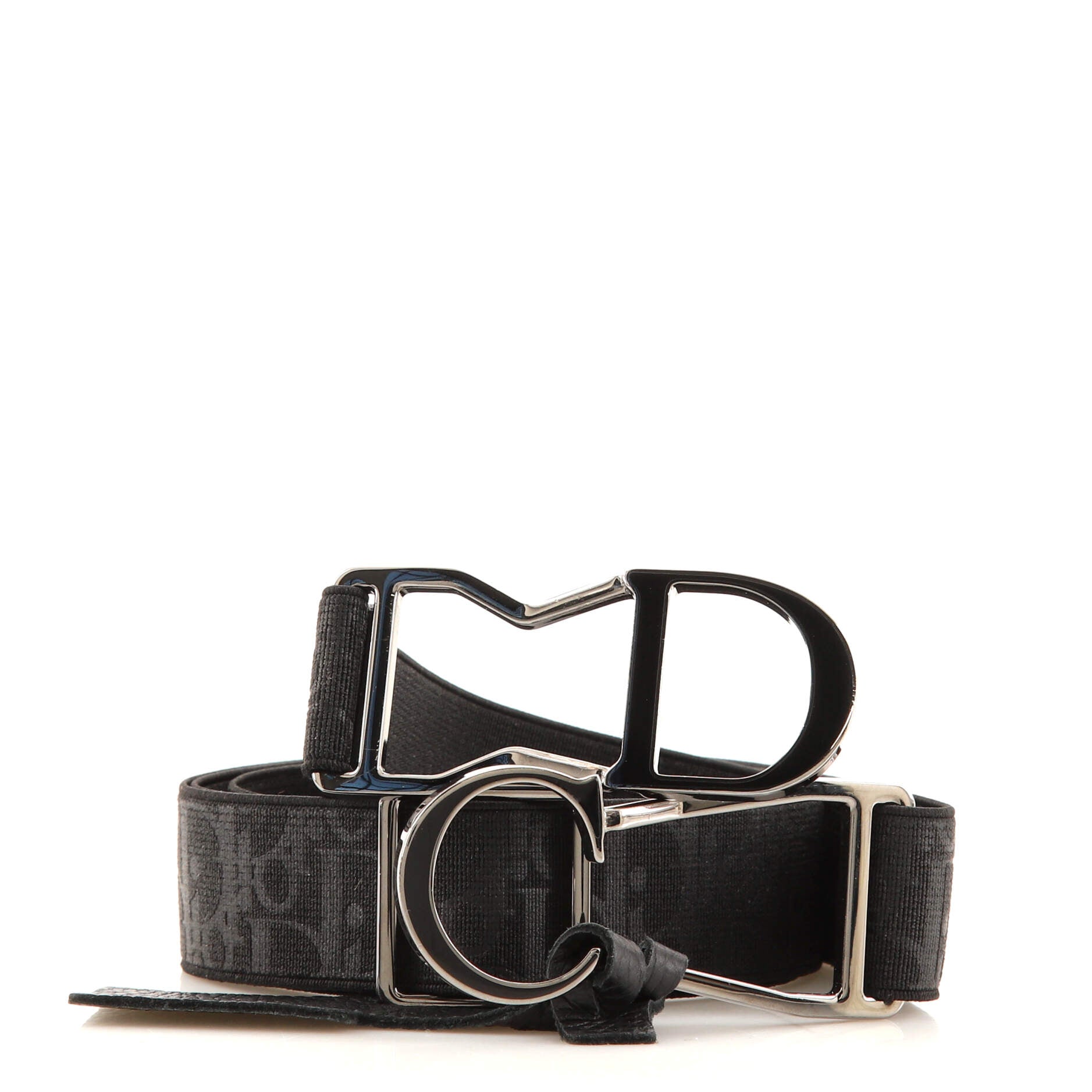 CD Buckle Belt Metal with Oblique Printed Elastic 85