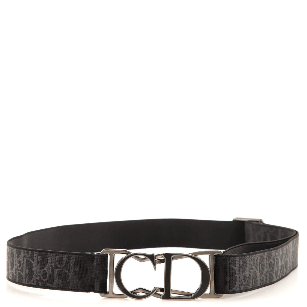CD Buckle Belt Metal with Oblique Printed Elastic 85
