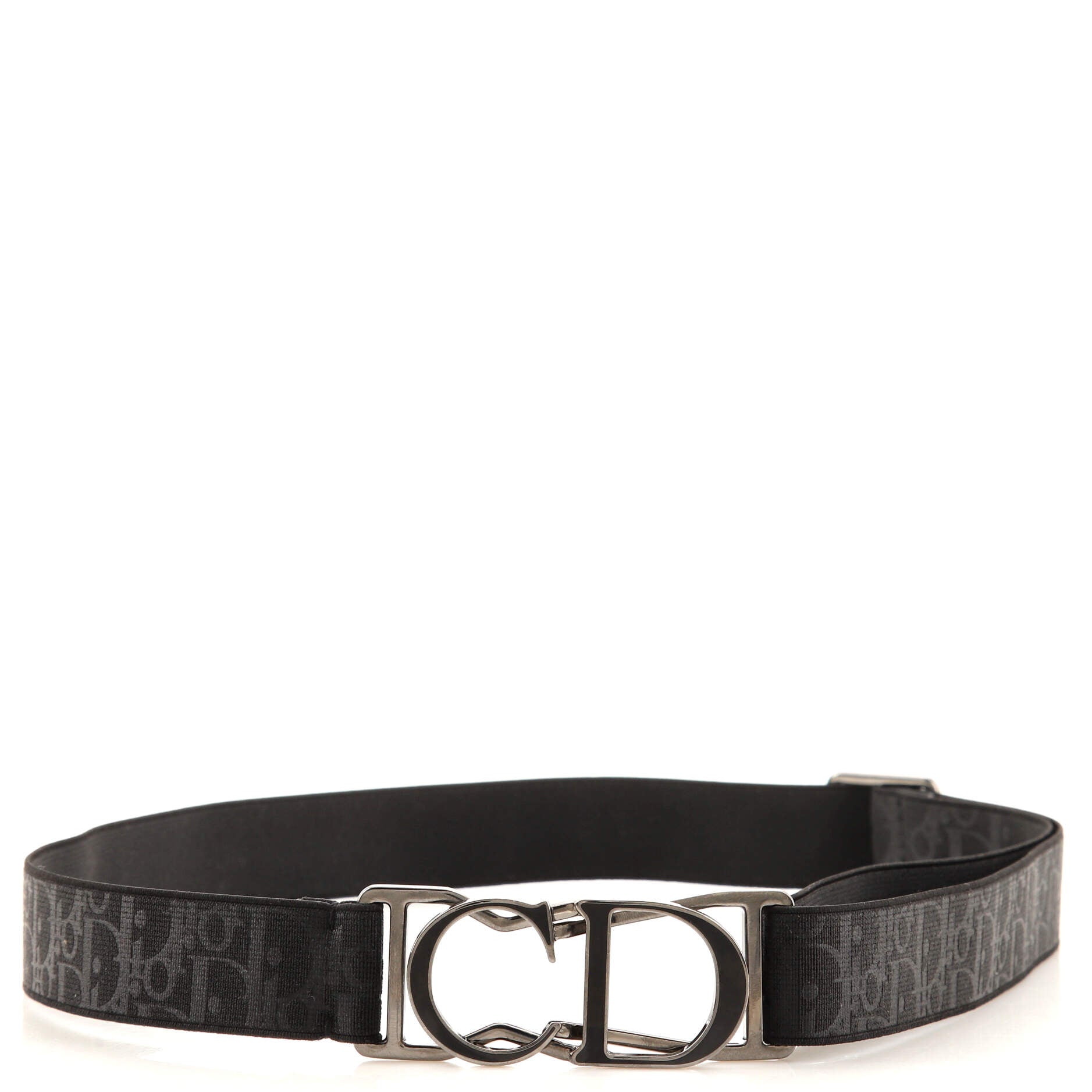 CD Buckle Belt Metal with Oblique Printed Elastic 85