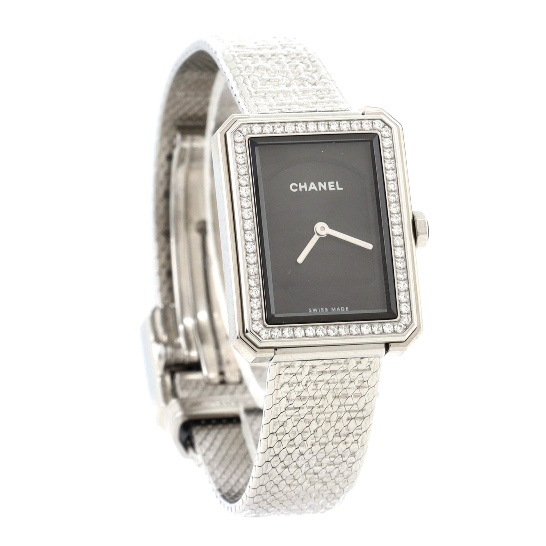 Boy·Friend Tweed Quartz Watch Stainless Steel with Diamond Bezel 21