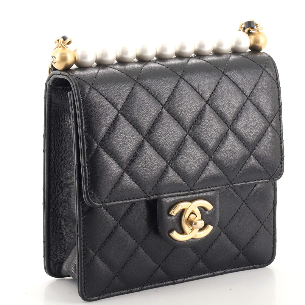 Chic Pearls Flap Bag Quilted Lambskin Mini