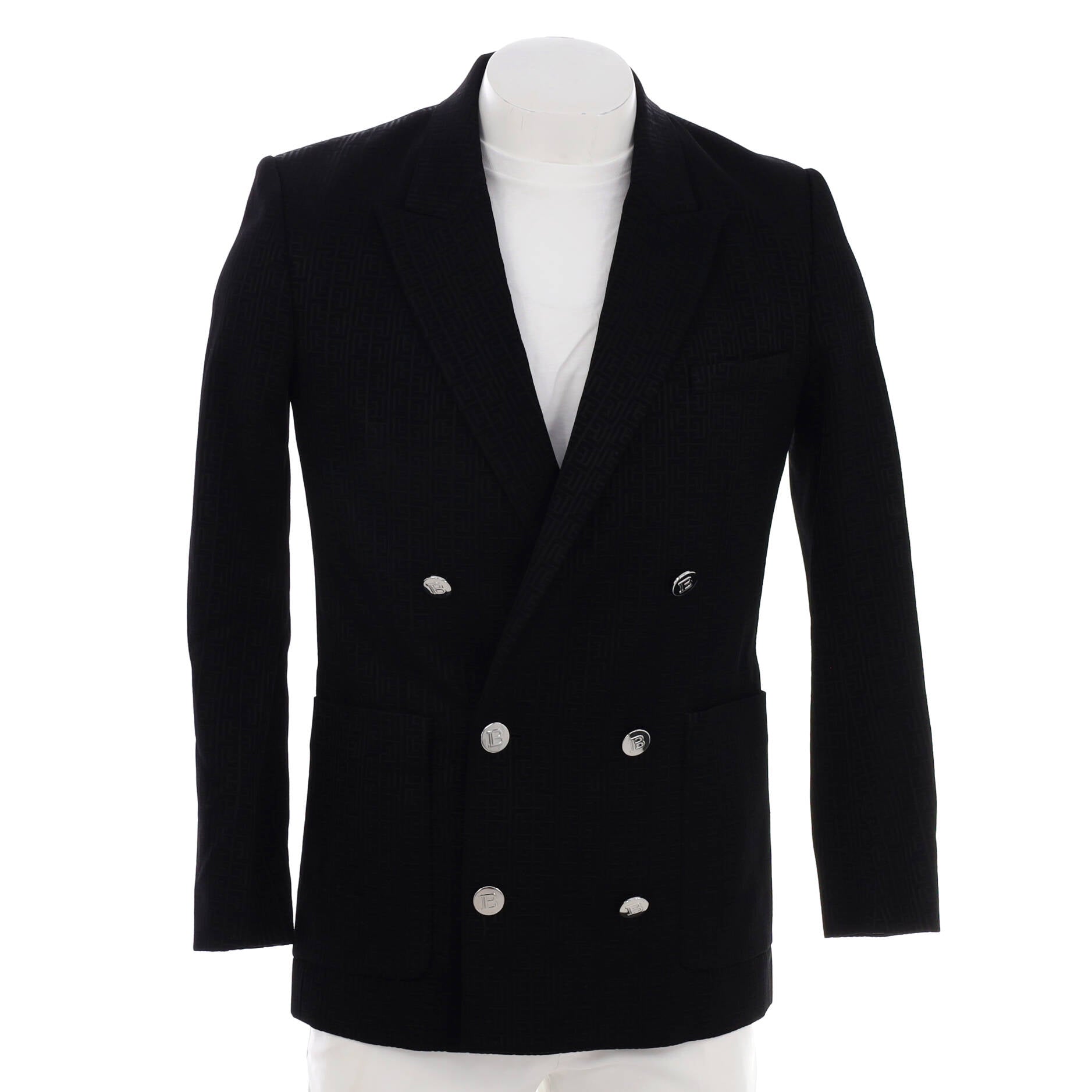 Men's Double Breasted Blazer Monogram Viscose