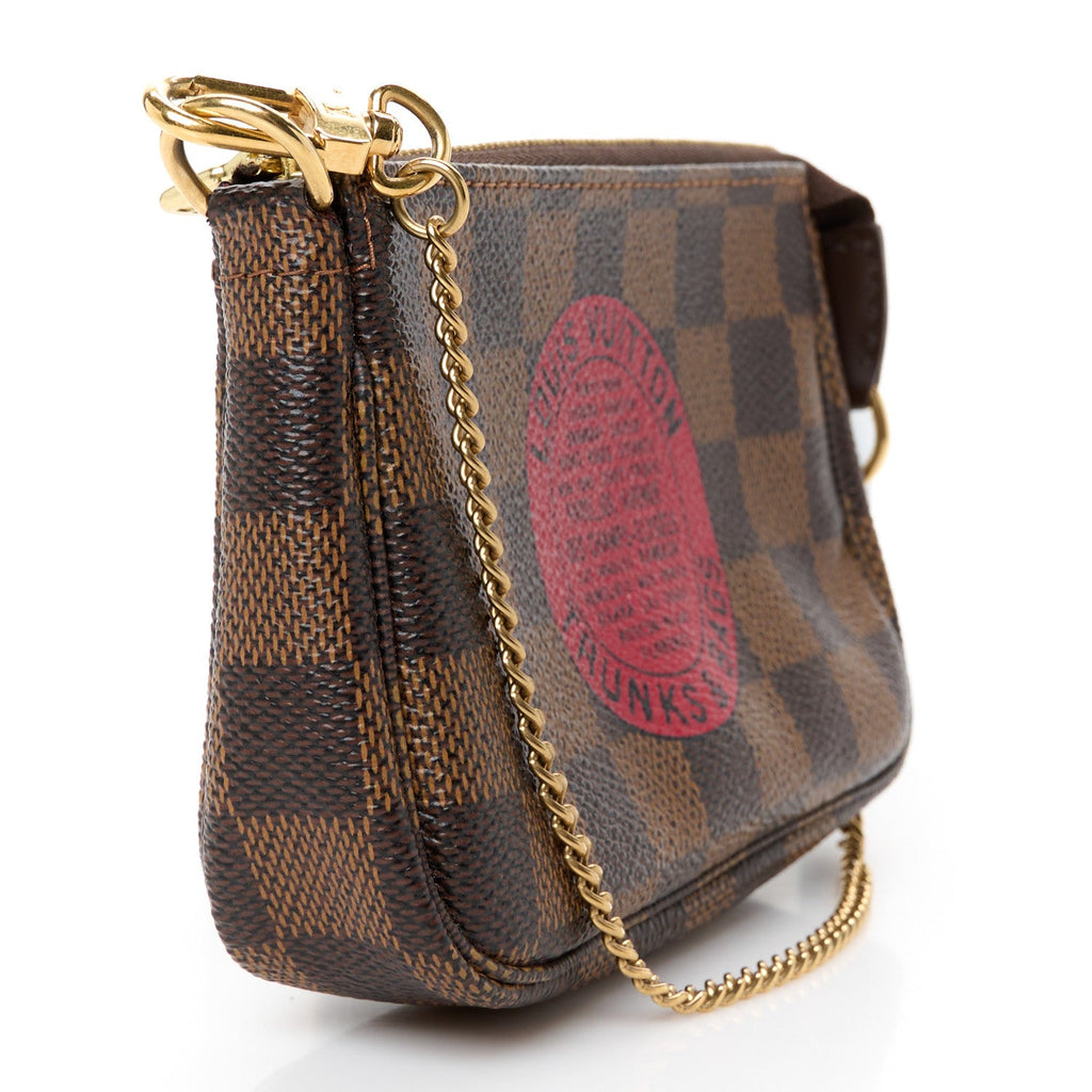 Damier Ebene Complice Trunks and Bags Mini Pochette Accessories Red