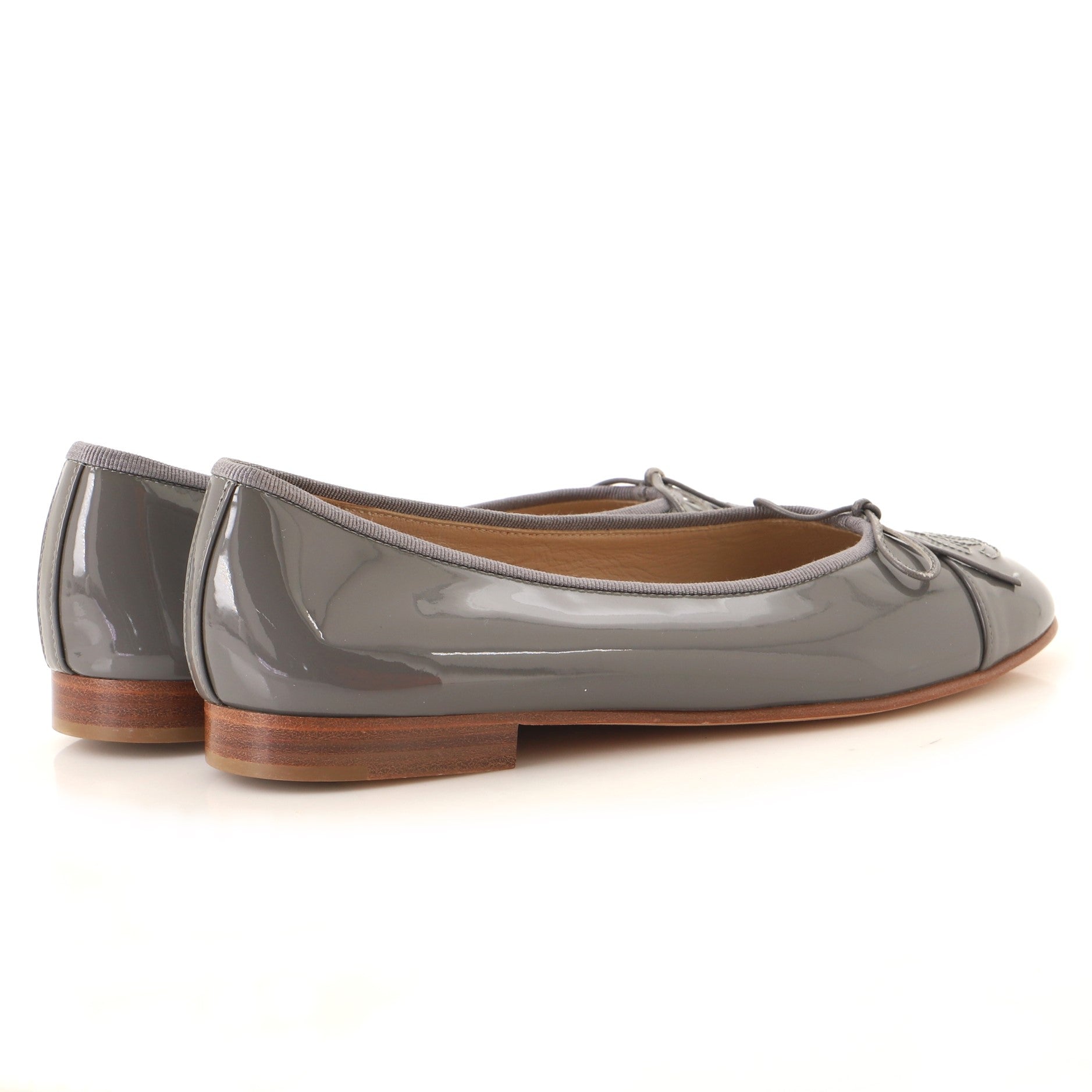 Women's CC Cap Toe Bow Ballerina Flats Patent