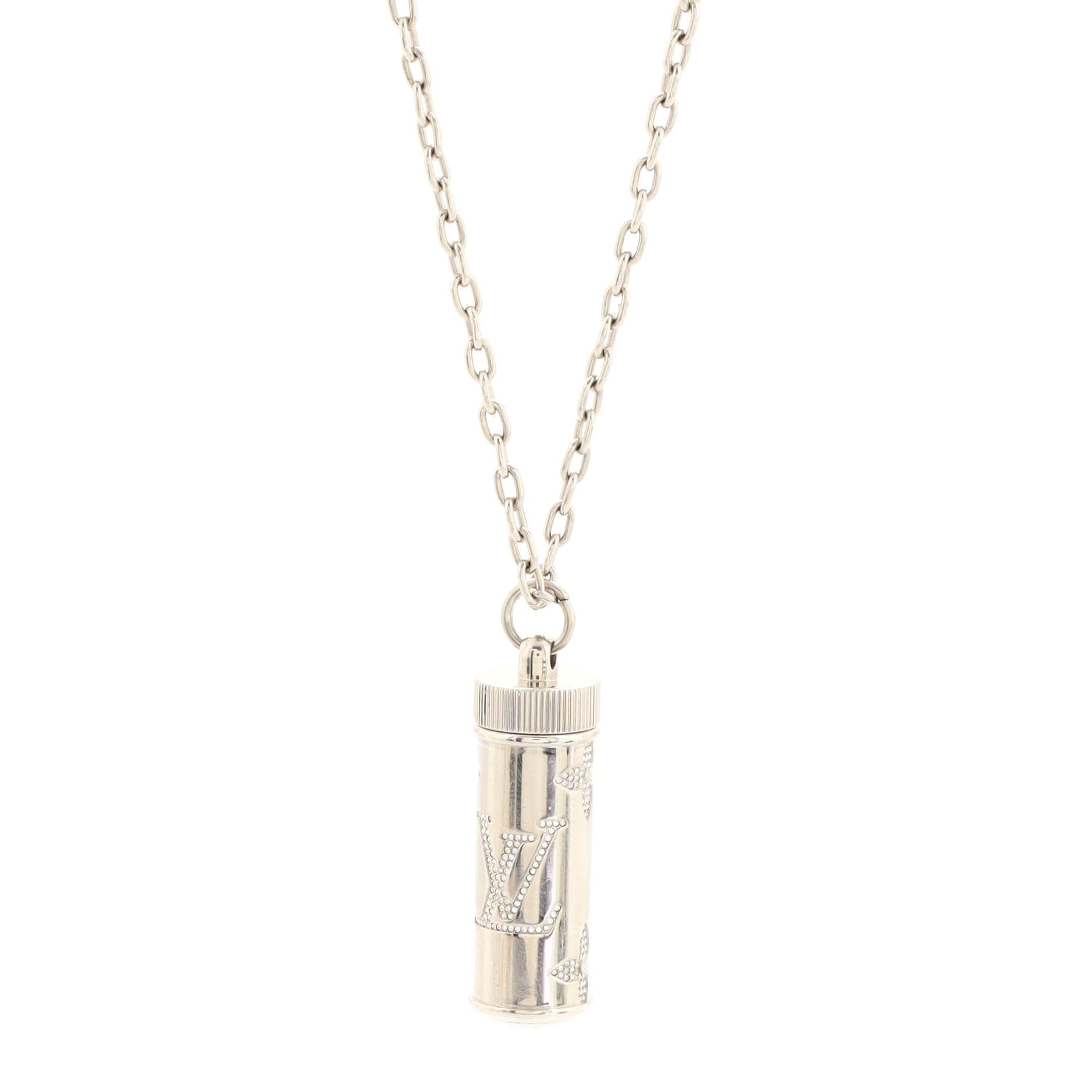 Monogram Pendant Necklace Metal with Crystal