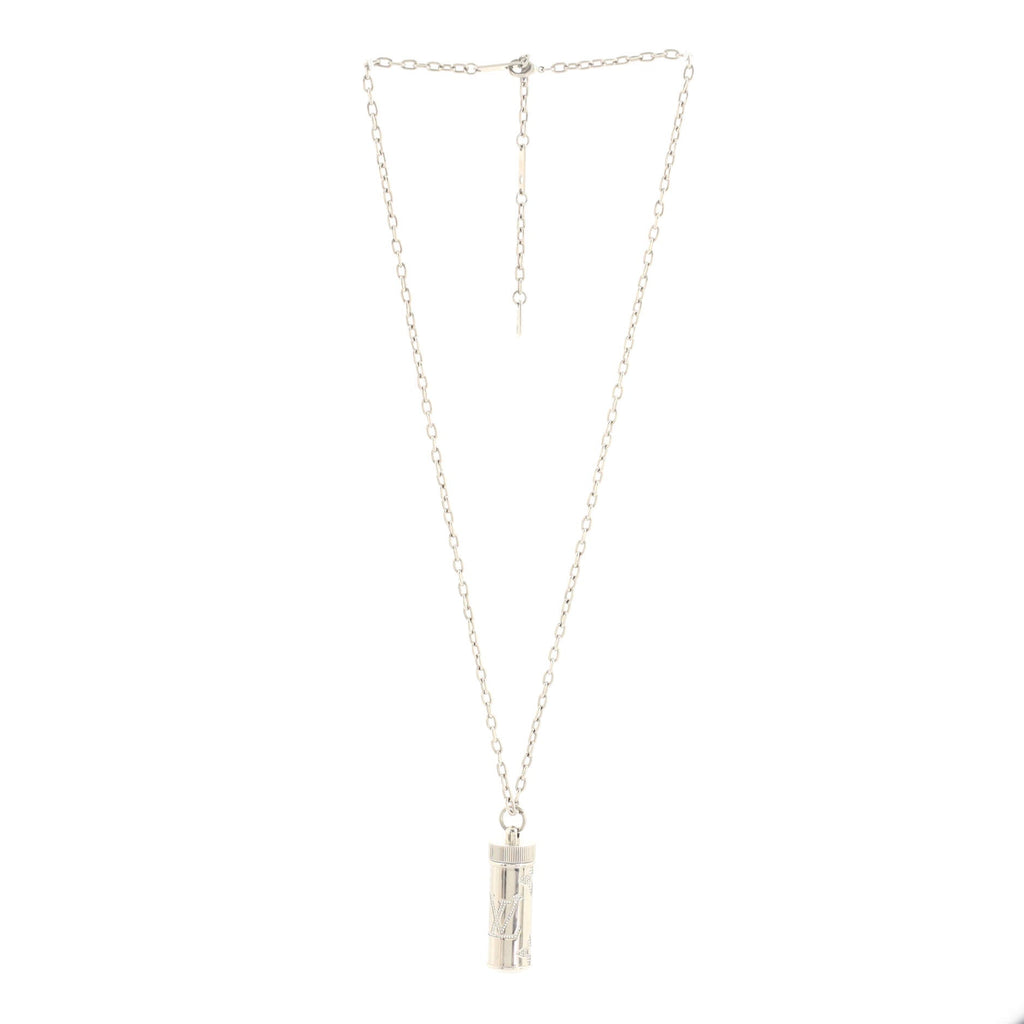 Monogram Pendant Necklace Metal with Crystal