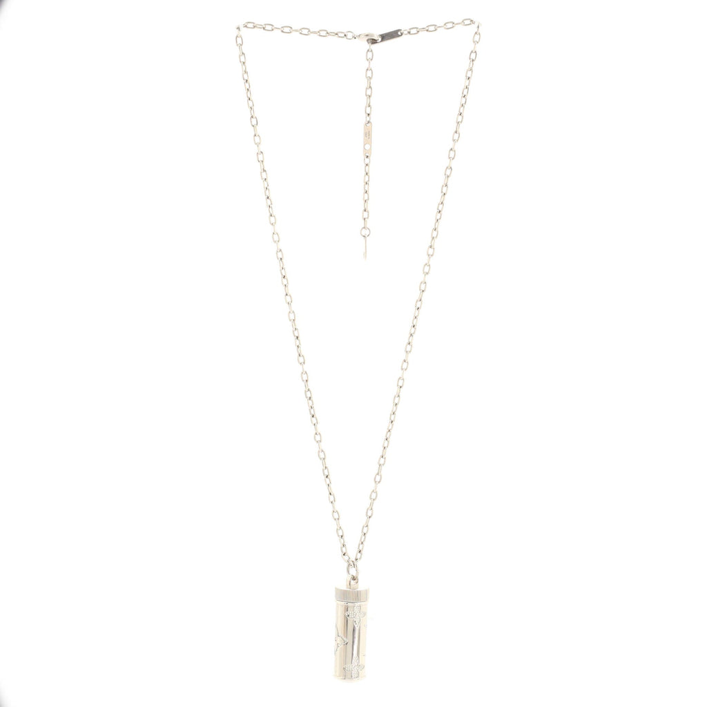 Monogram Pendant Necklace Metal with Crystal