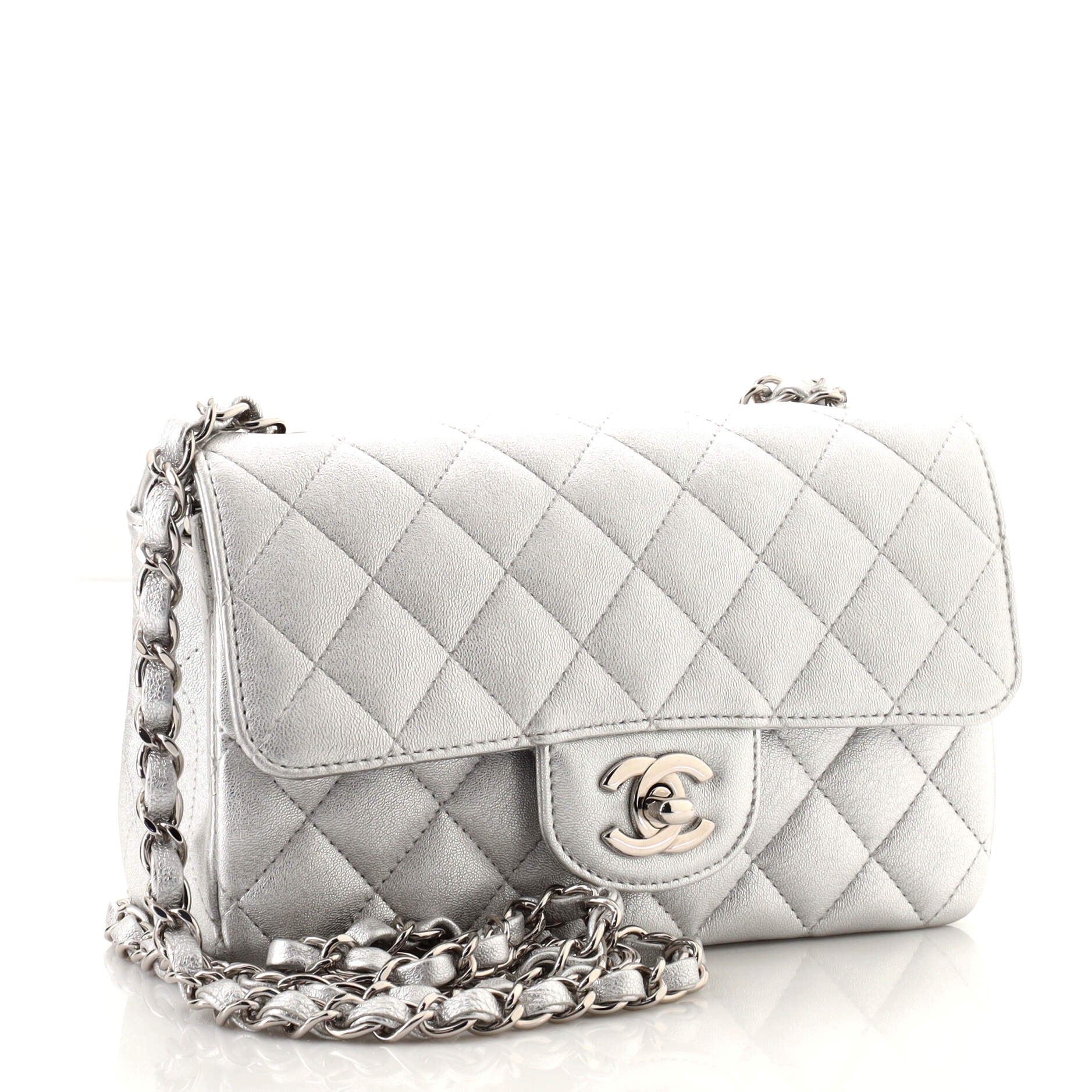 Classic Single Flap Bag Quilted Metallic Lambskin Mini