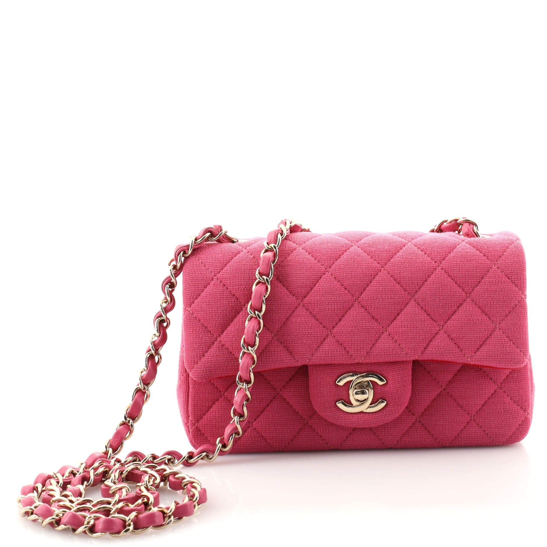 Classic Single Flap Bag Quilted Jersey Mini