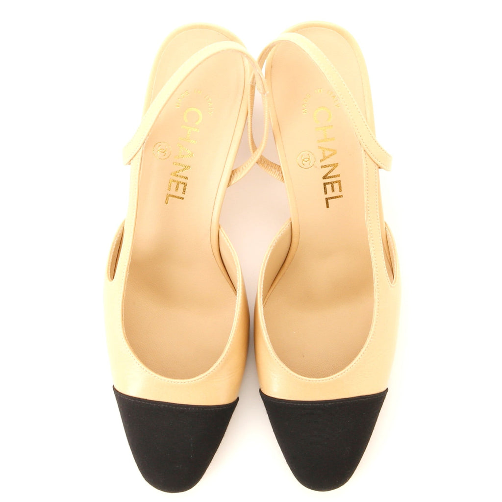 Women’s Cap Toe Slingback Pumps Leather