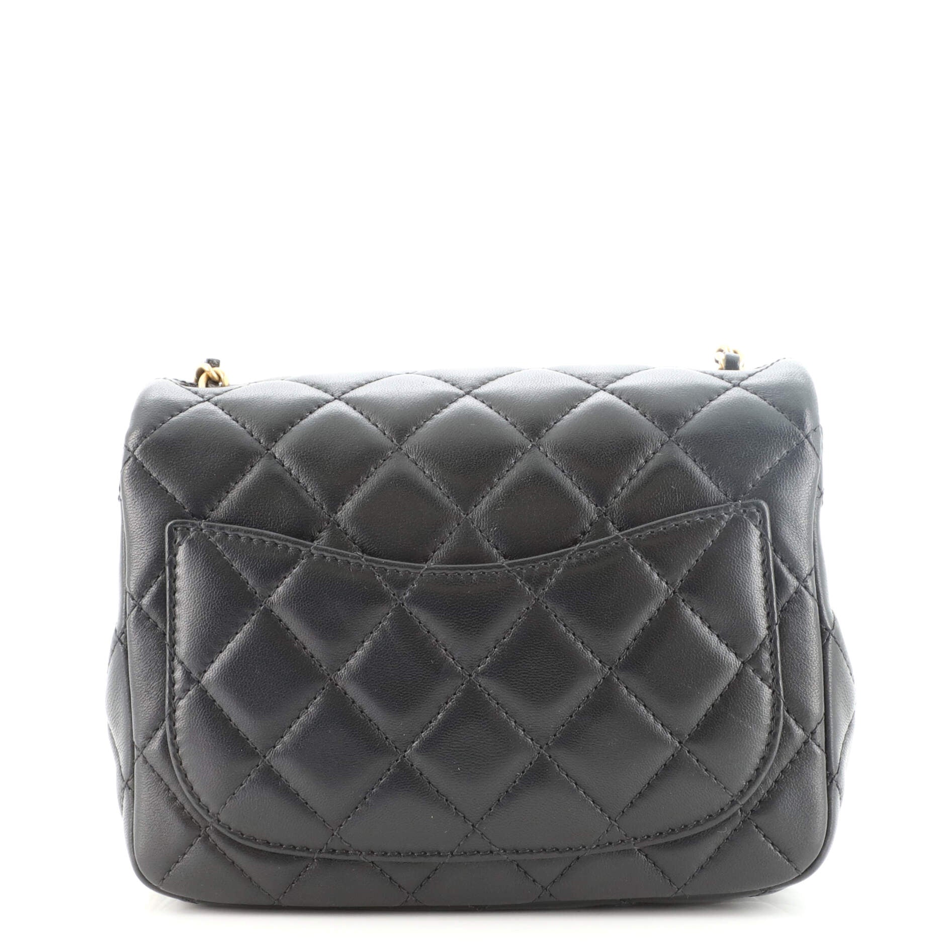 Pearl Crush Square Flap Bag Quilted Lambskin Mini