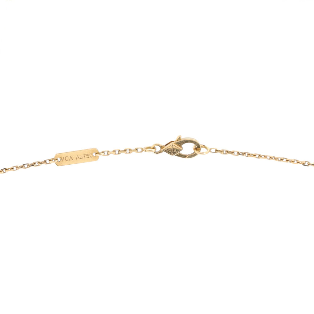 Lucky Alhambra Papillon Pendant Necklace 18K Yellow Gold and Tiger Eye