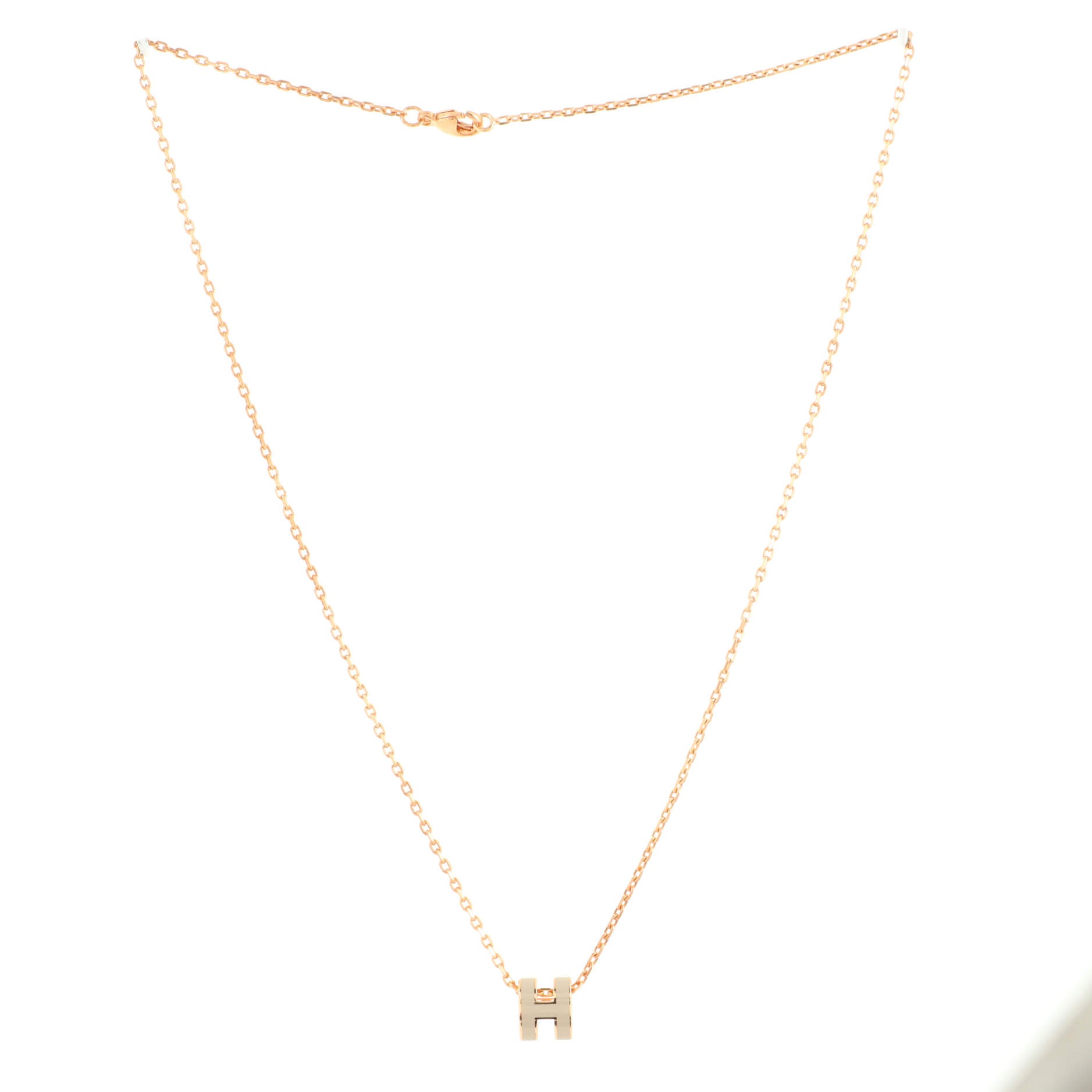 Pop H Pendant Chain Necklace Metal and Enamel Mini