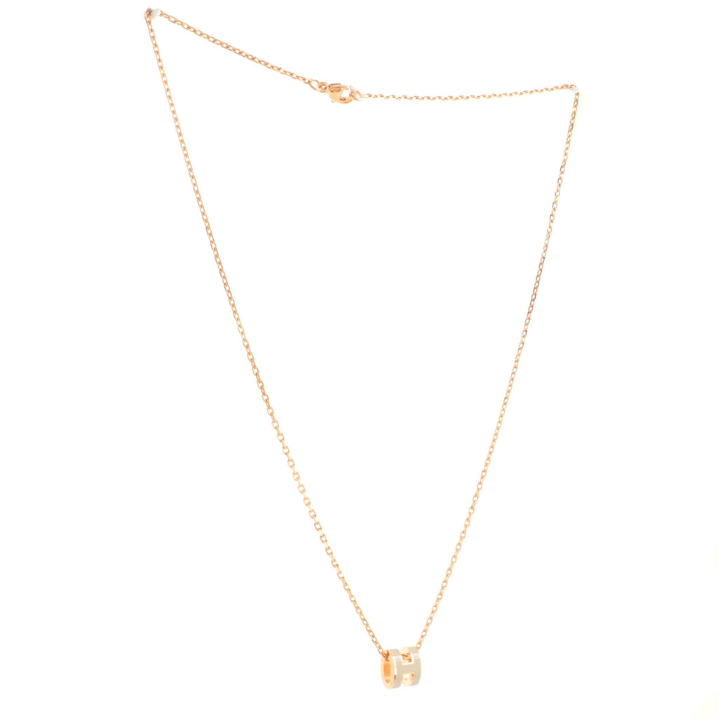 Pop H Pendant Chain Necklace Metal and Enamel Mini