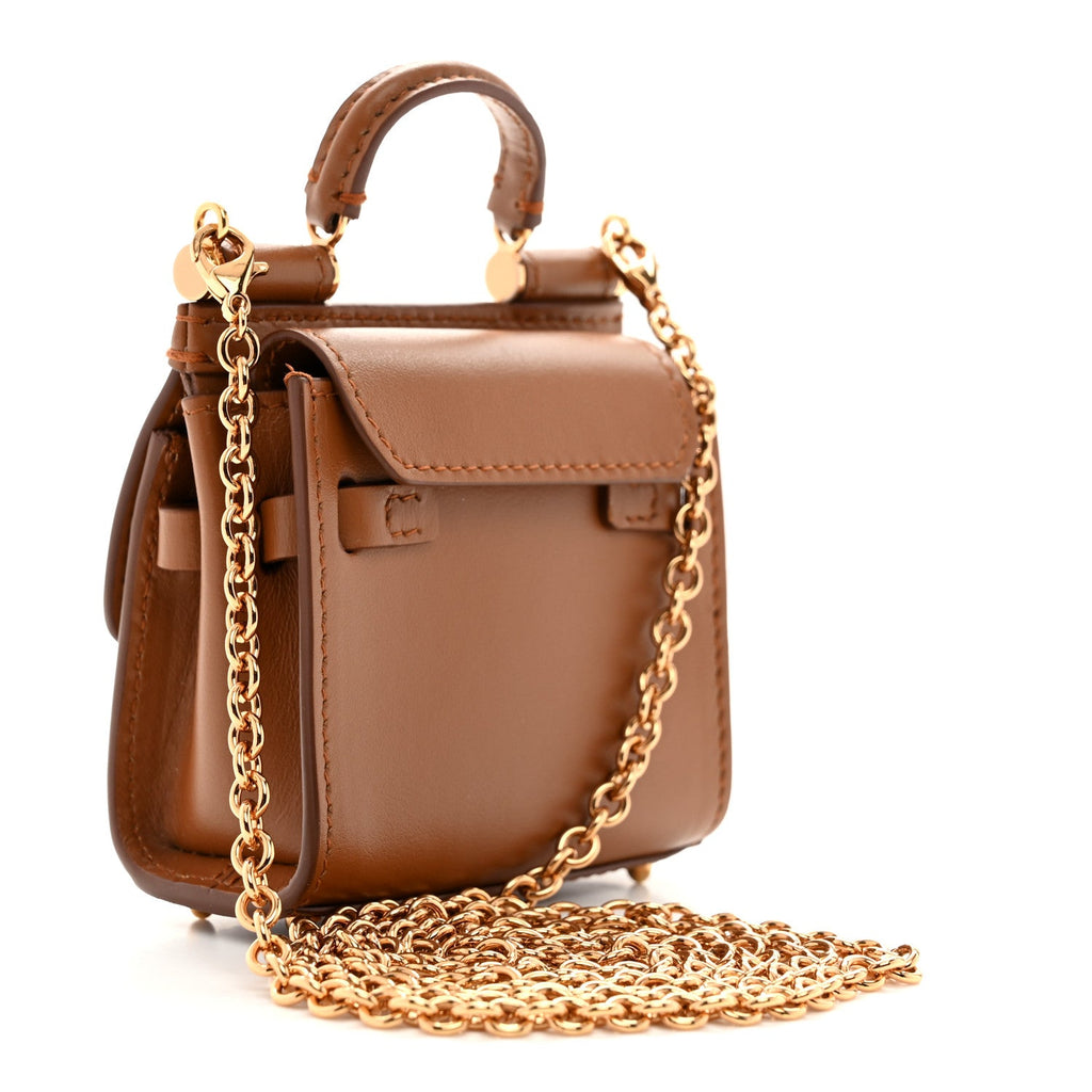 Calfskin Micro 58 Miss Sicily Satchel Brown