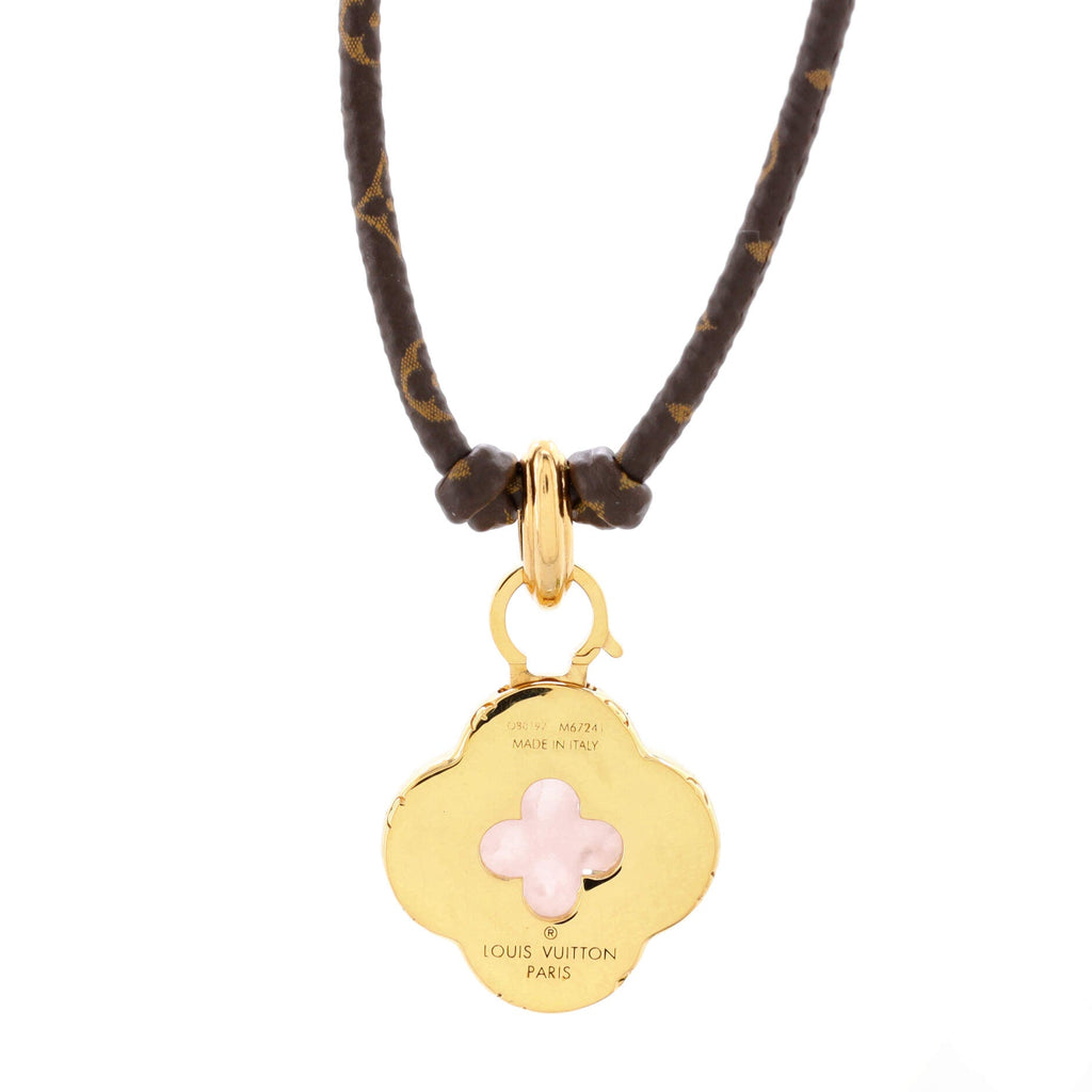 Code Choker Necklace Metal and Monogram Canvas with Quartz