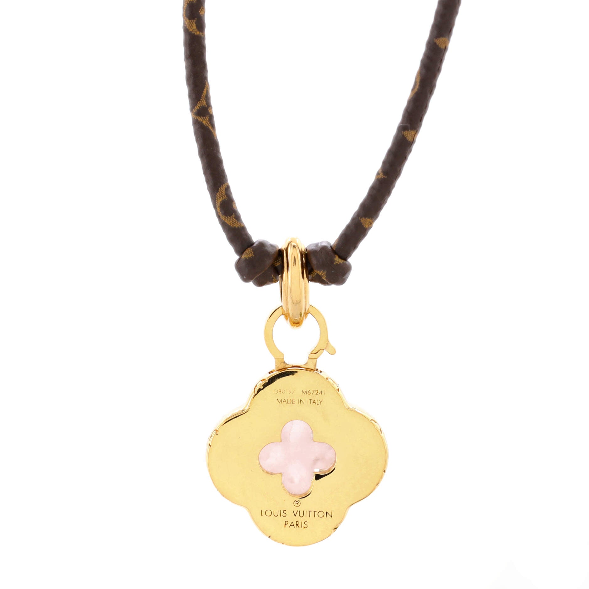 Code Choker Necklace Metal and Monogram Canvas with Quartz