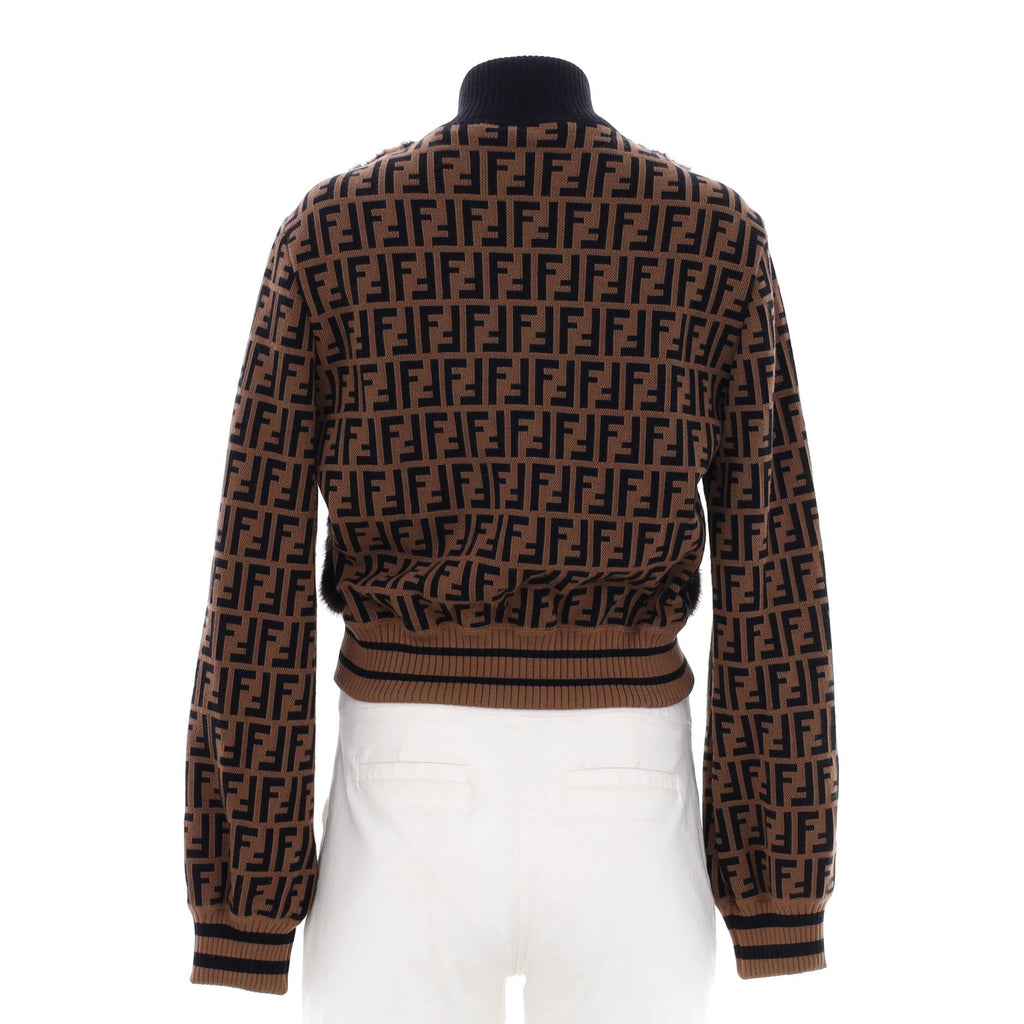 Women's Bomber Jacket Zucca Jacquard and Mink Fur