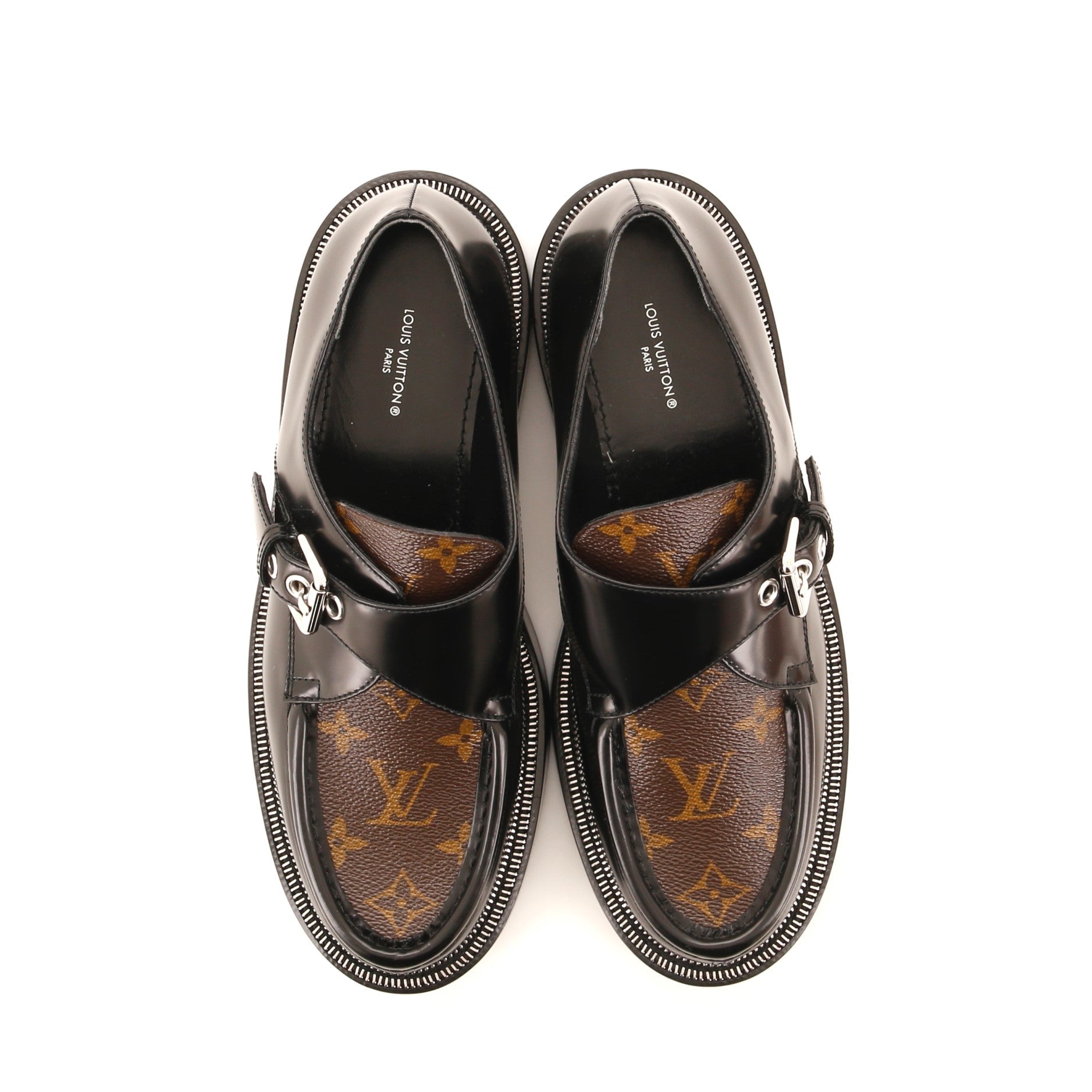 Women's Academy Buckle Loafer Leather and Monogram Canvas