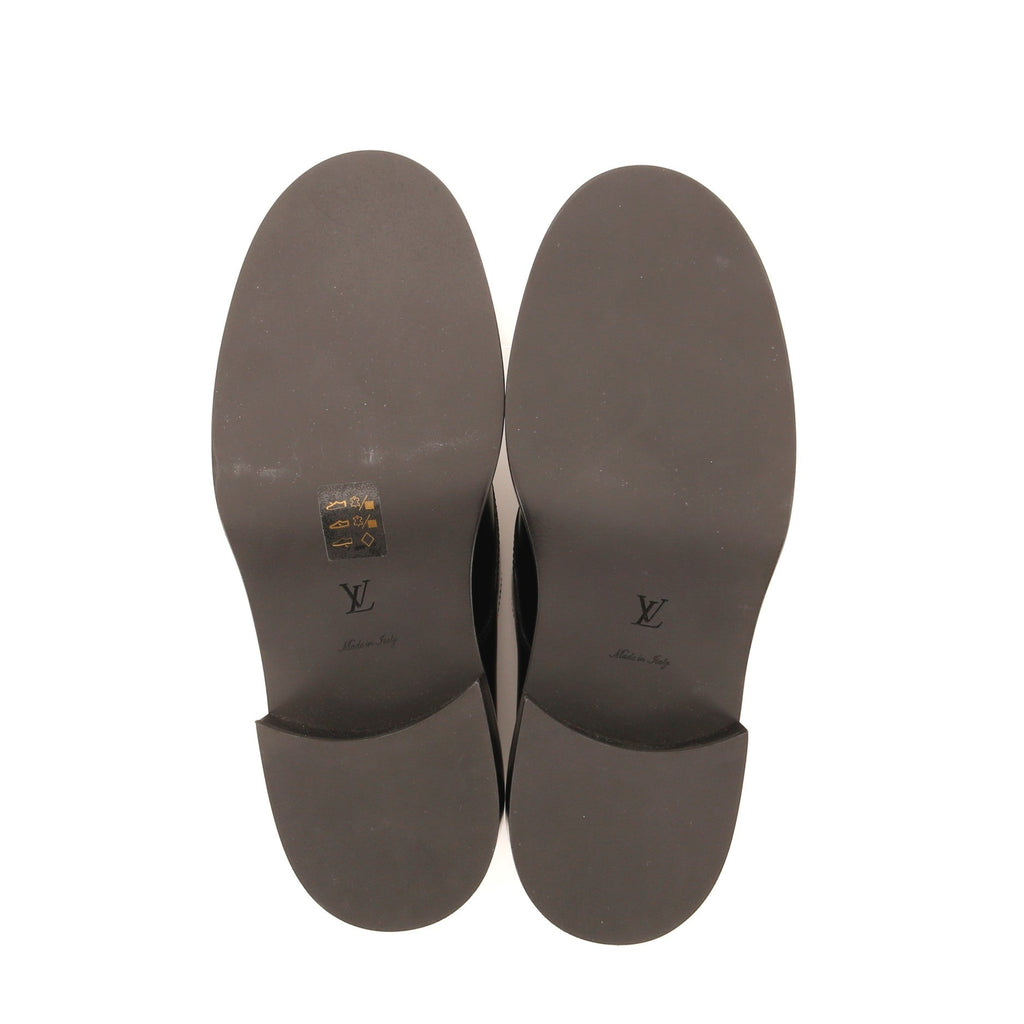 Women's Academy Buckle Loafer Leather and Monogram Canvas