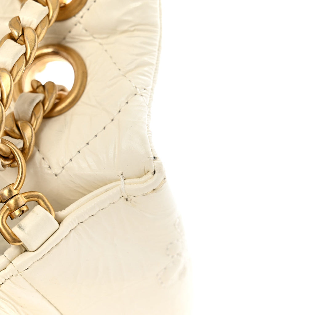Crumbled Calfskin Embossed Flap White