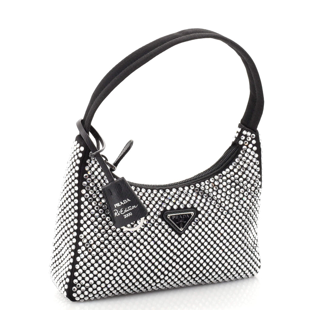 Re-Edition 2000 Hobo Crystal Embellished Satin Mini