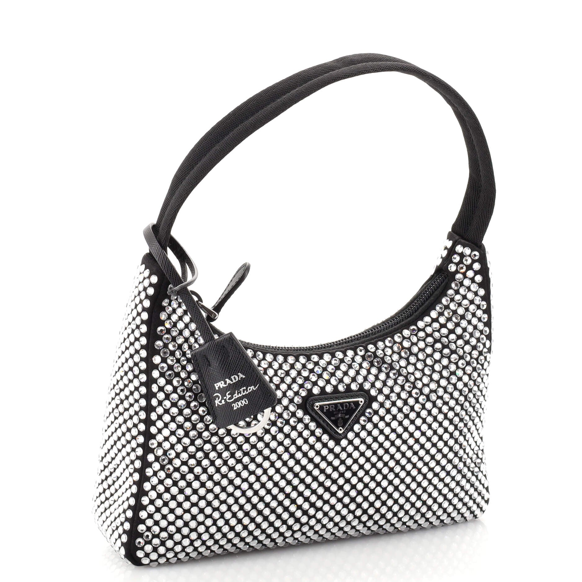 Re-Edition 2000 Hobo Crystal Embellished Satin Mini