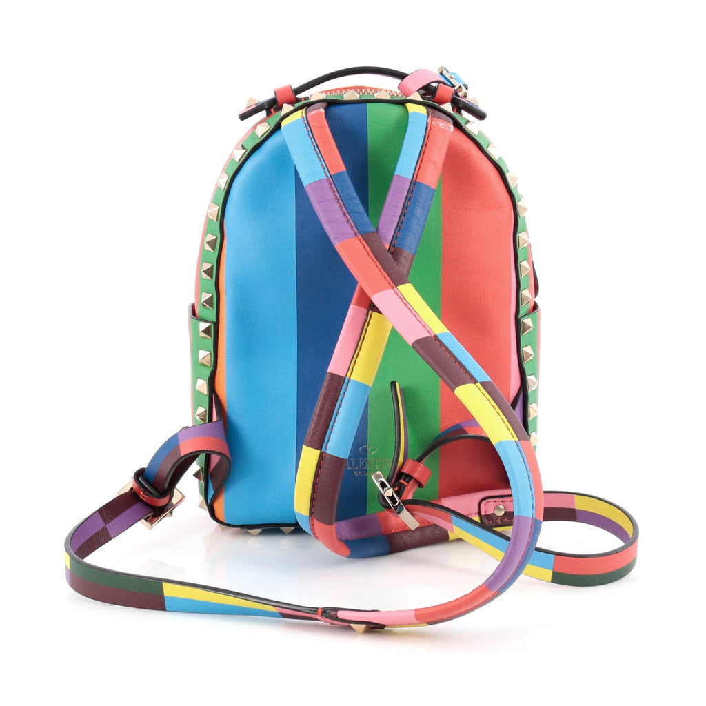 1973 Rockstud Backpack Striped Leather Mini