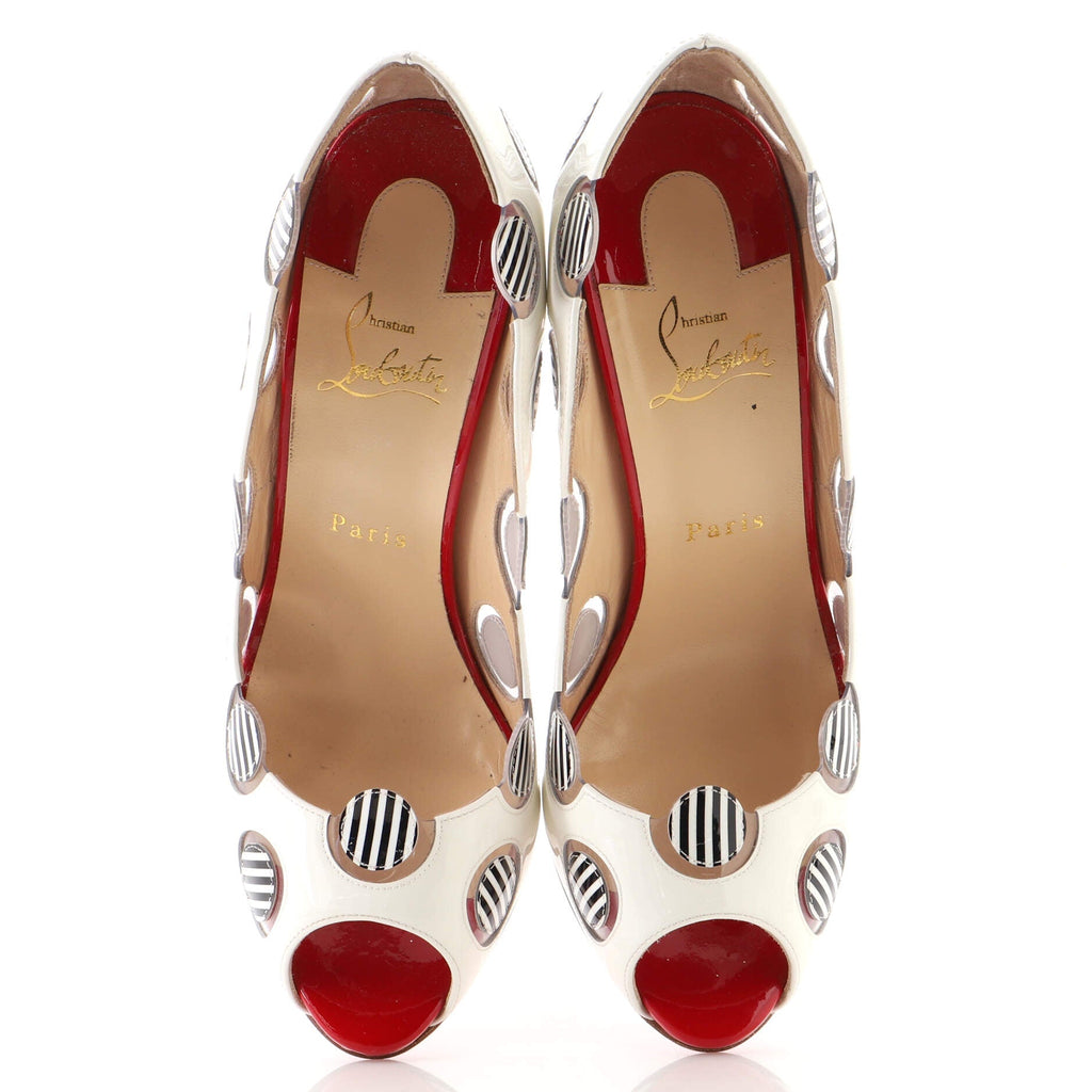 Women's Ladybug Peep Toe Pumps Patent 100