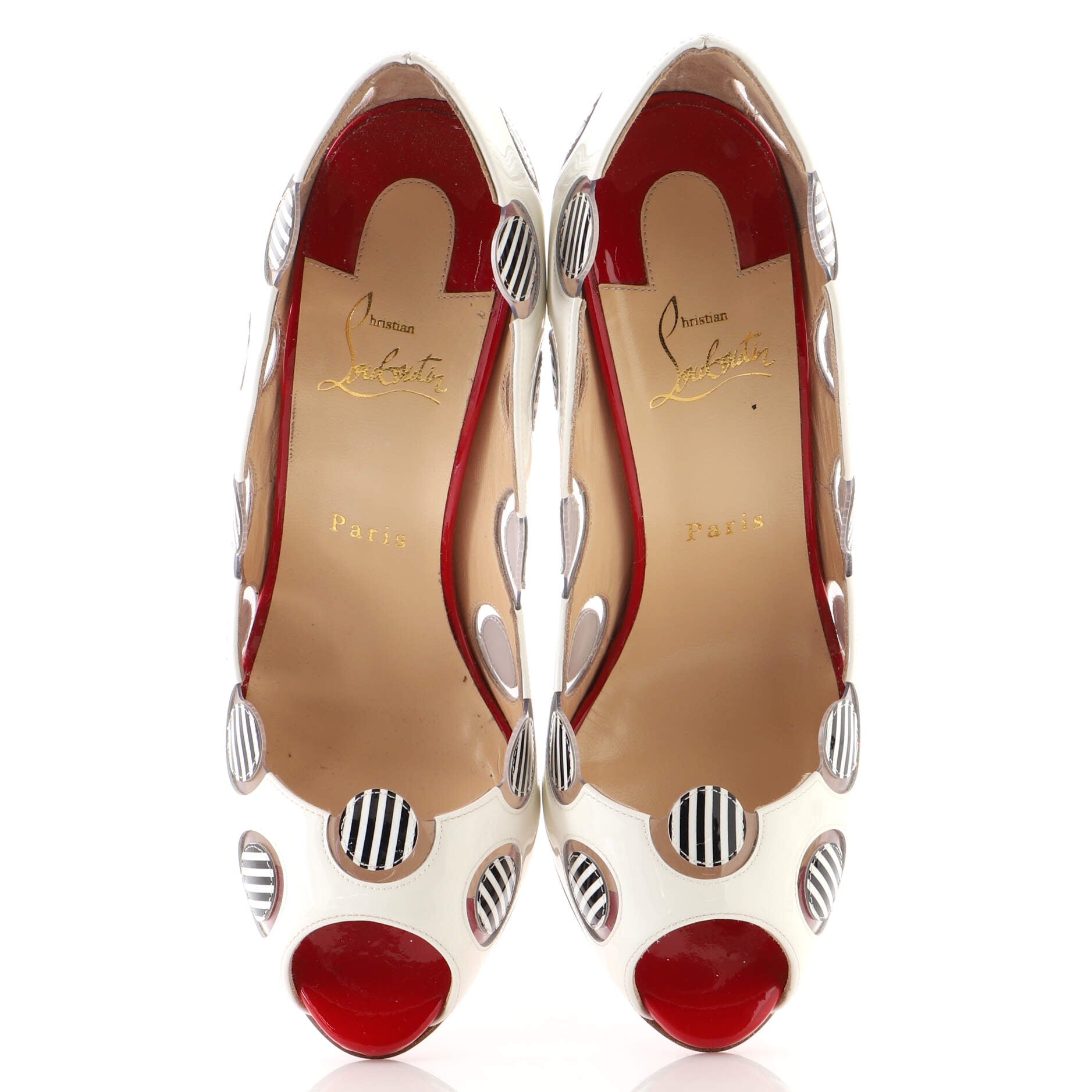 Women's Ladybug Peep Toe Pumps Patent 100