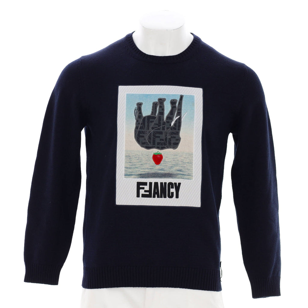 Men's FFancy Graphic Sweater Embroidered Wool
