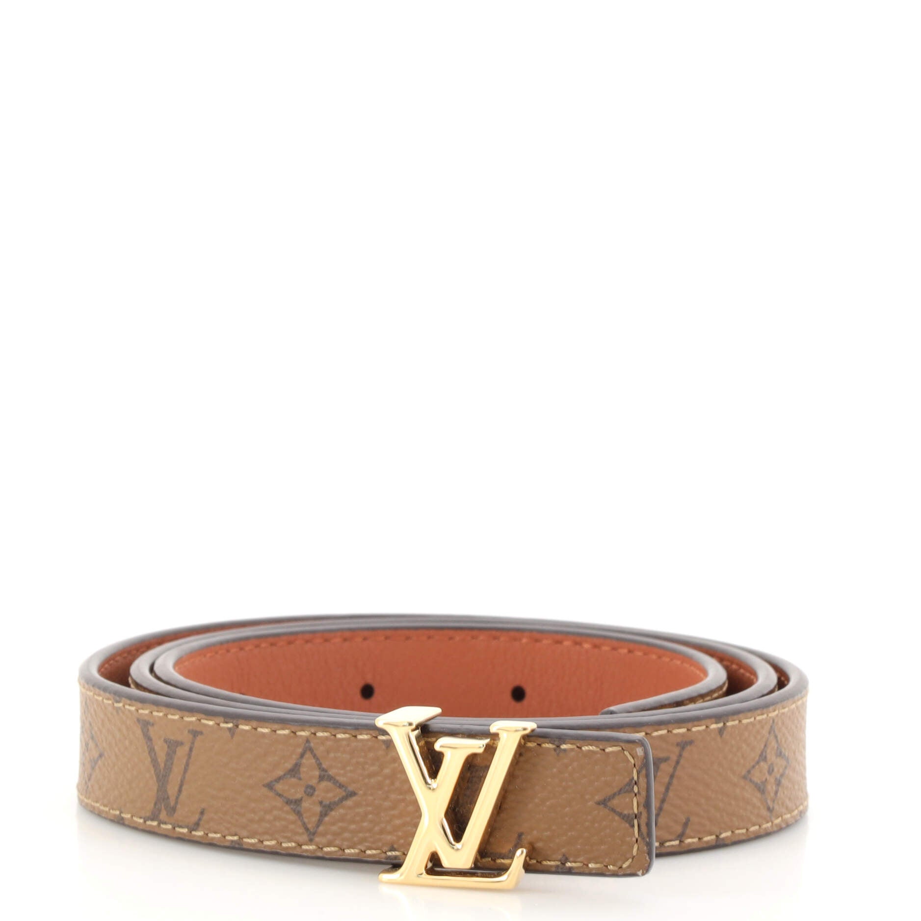 Dauphine Reversible Belt Reverse Monogram Canvas and Leather Thin 75