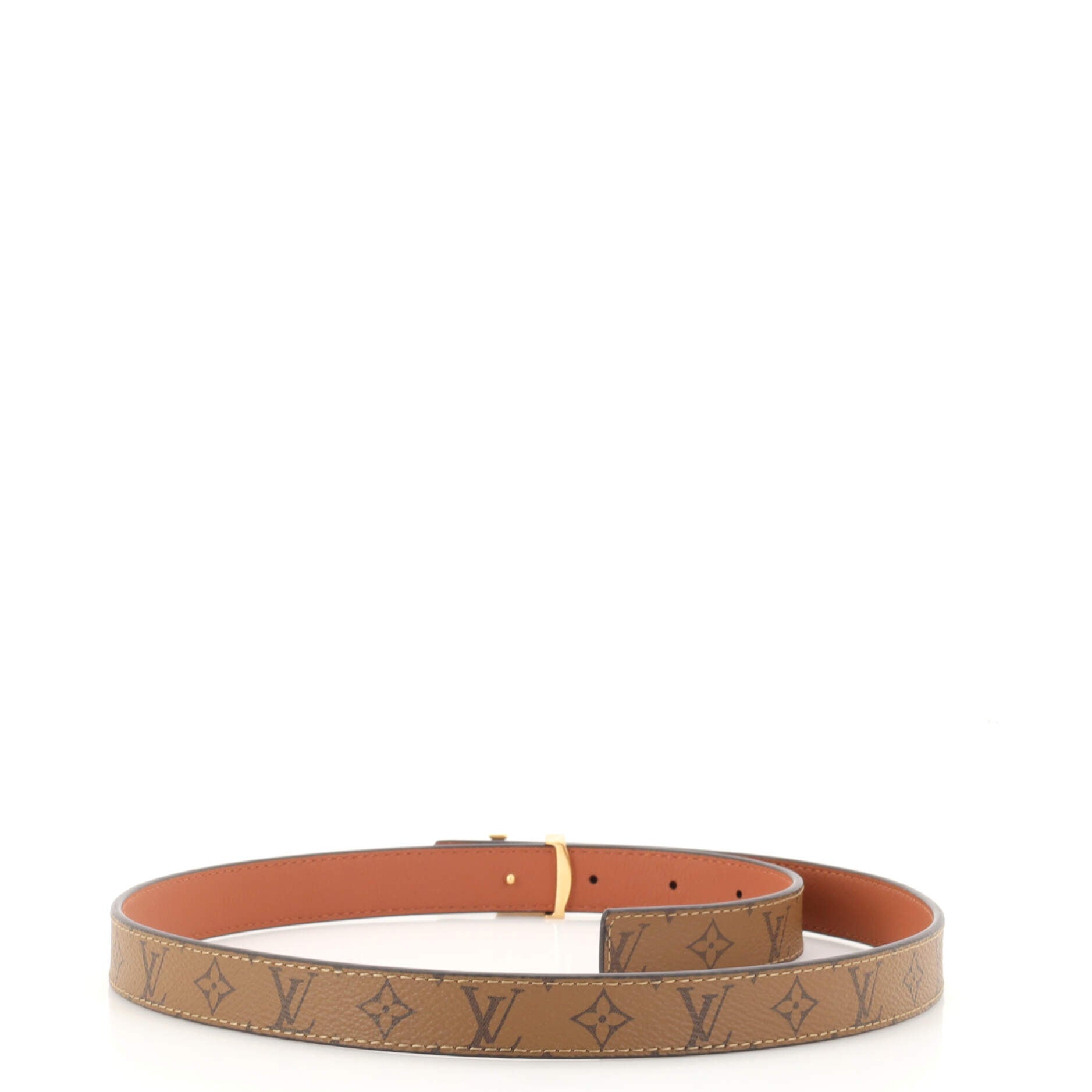 Dauphine Reversible Belt Reverse Monogram Canvas and Leather Thin 75