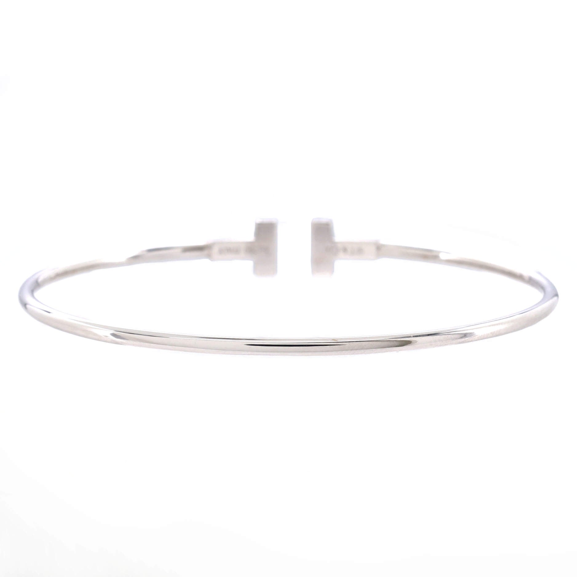 T Wire Bracelet 18K White Gold Narrow