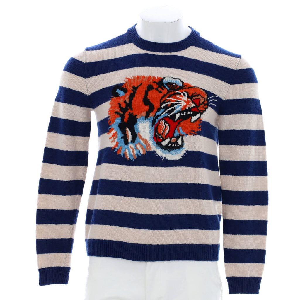 Men's Tiger Intarsia Sweater Wool