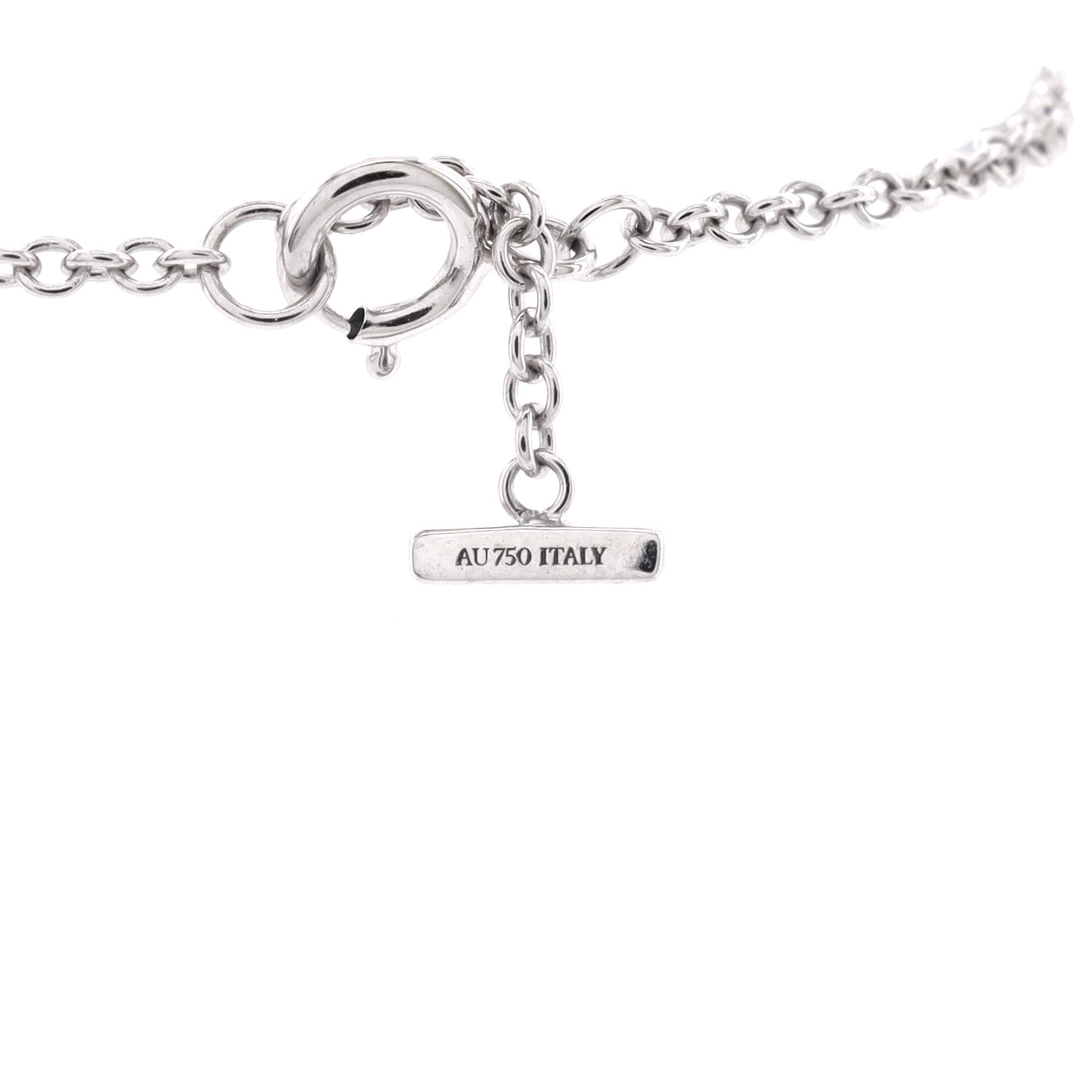 T Smile Chain Bracelet 18K White Gold Medium
