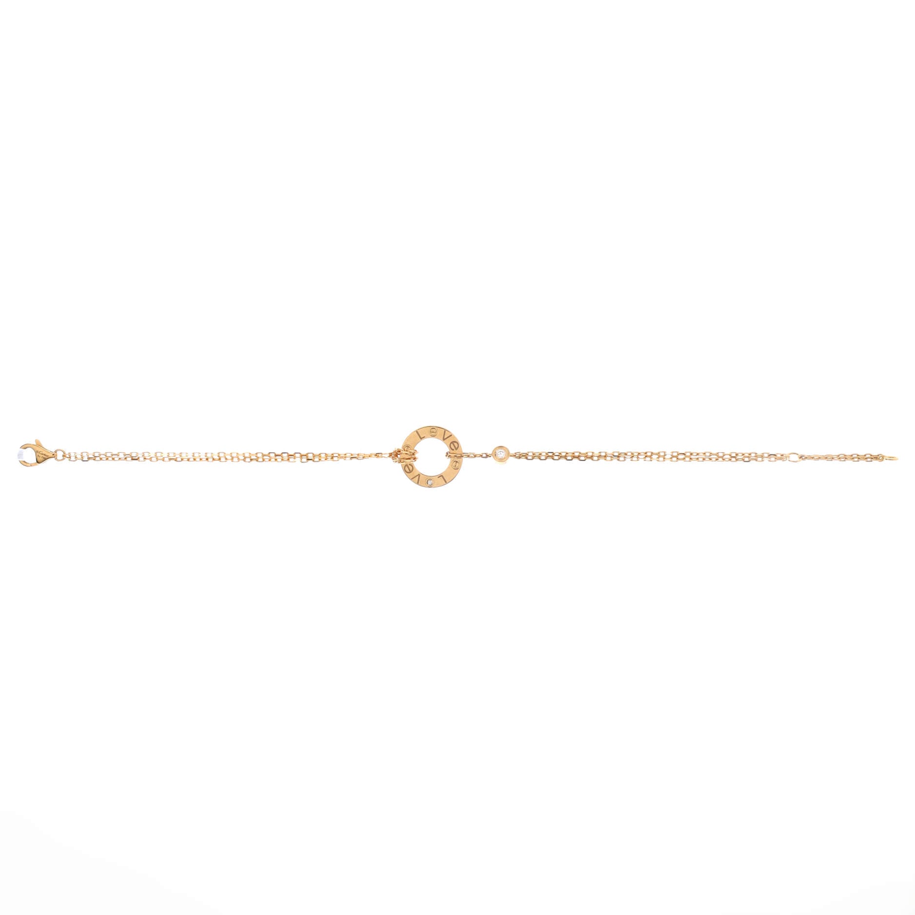 2 Diamonds Love Bracelet 18K Yellow Gold with Diamonds