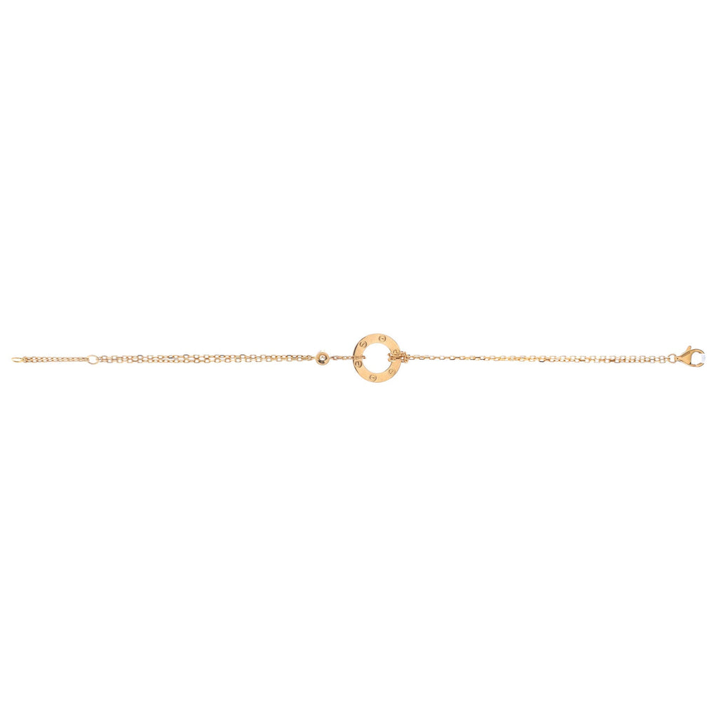2 Diamonds Love Bracelet 18K Yellow Gold with Diamonds