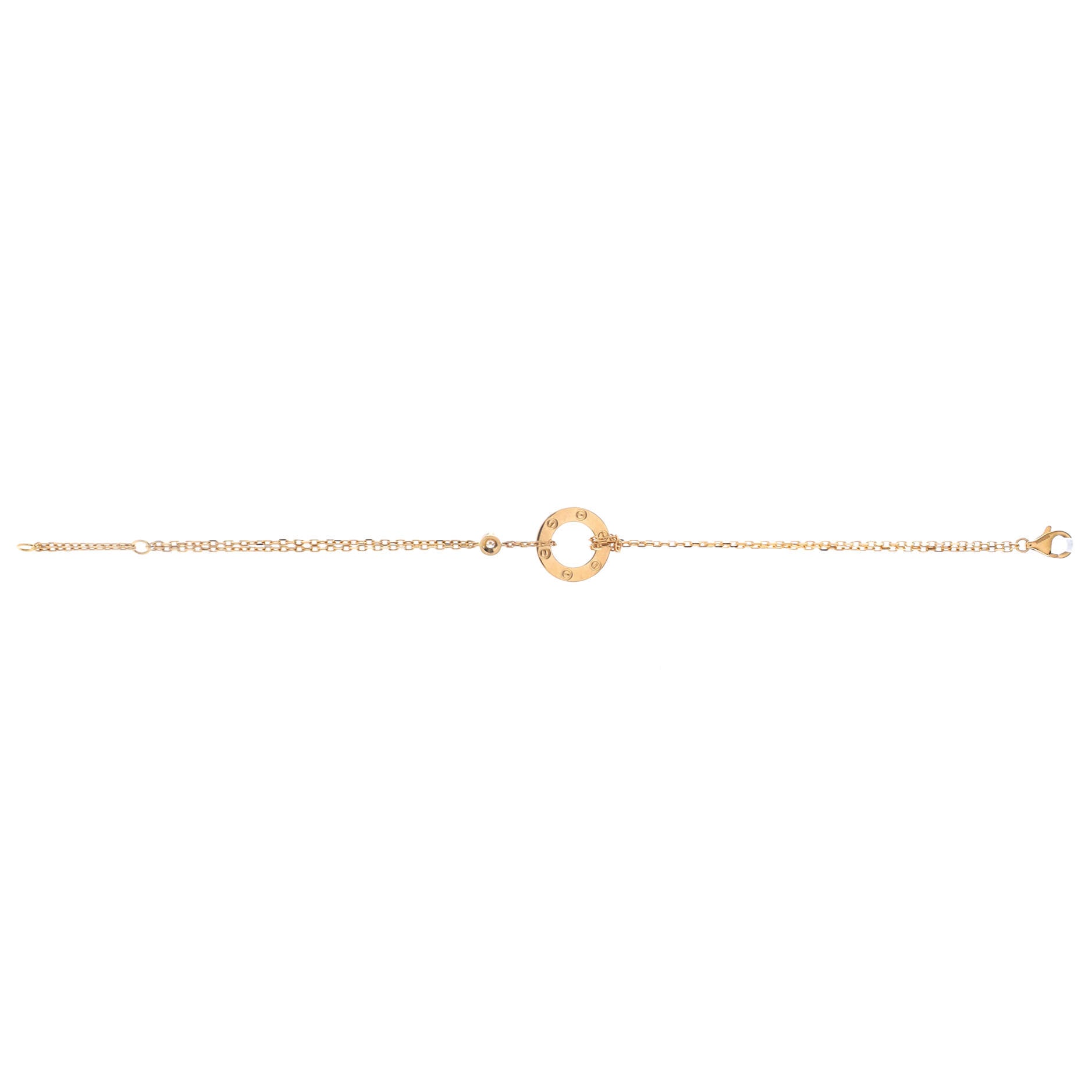 2 Diamonds Love Bracelet 18K Yellow Gold with Diamonds