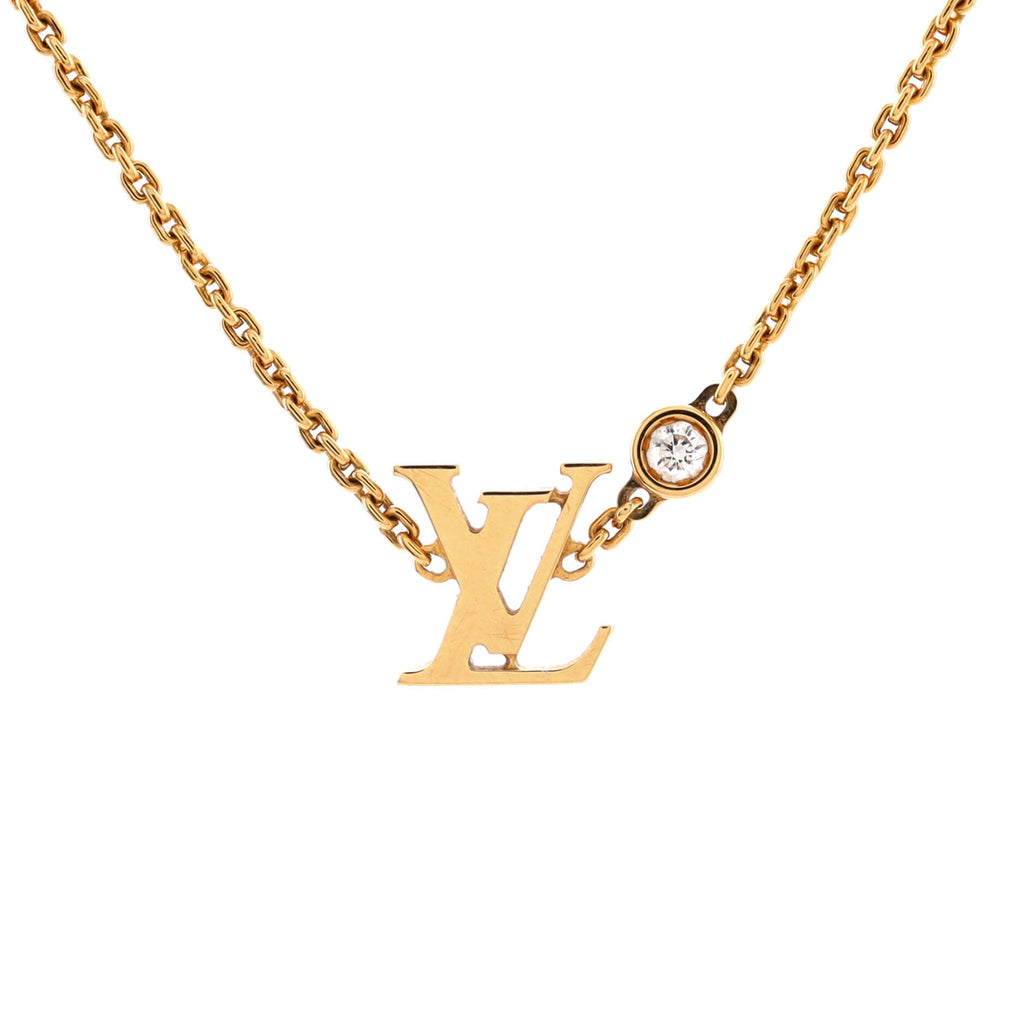 Idylle Blossom LV Pendant Necklace 18K Yellow Gold with Diamond