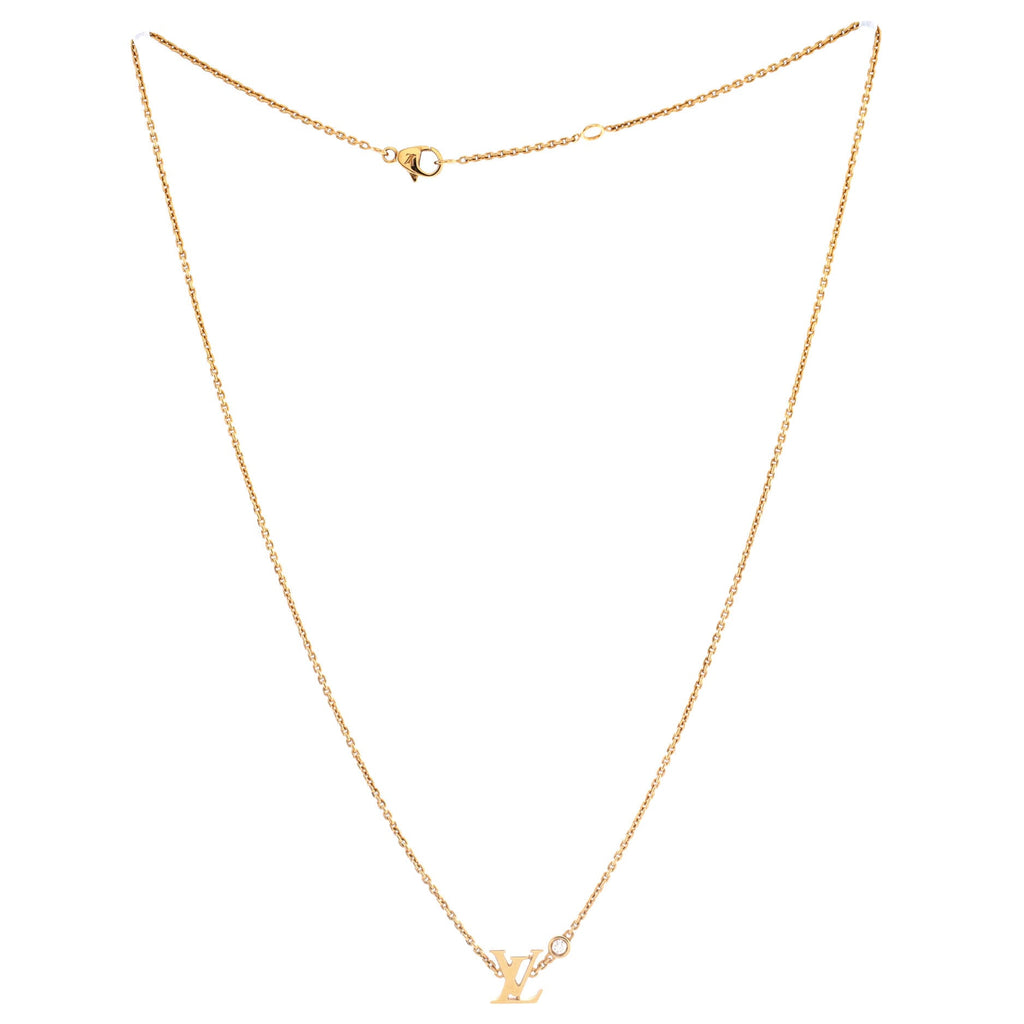 Idylle Blossom LV Pendant Necklace 18K Yellow Gold with Diamond