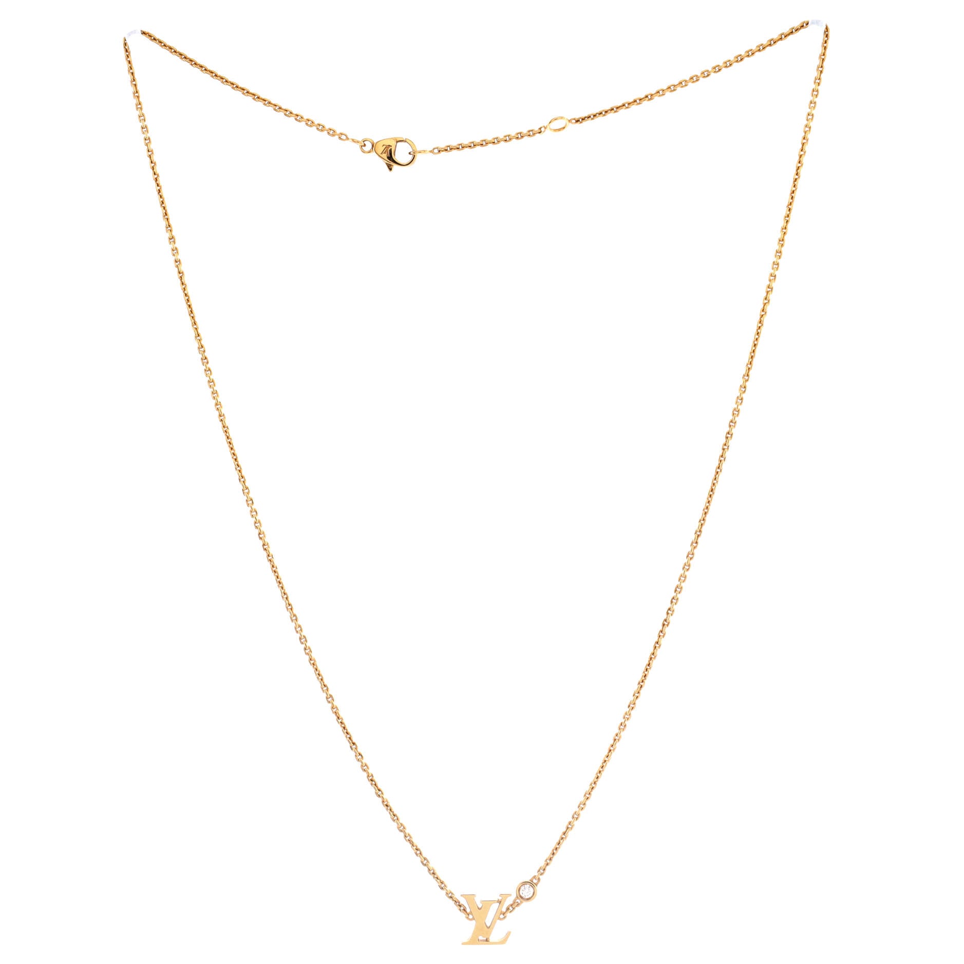 Idylle Blossom LV Pendant Necklace 18K Yellow Gold with Diamond