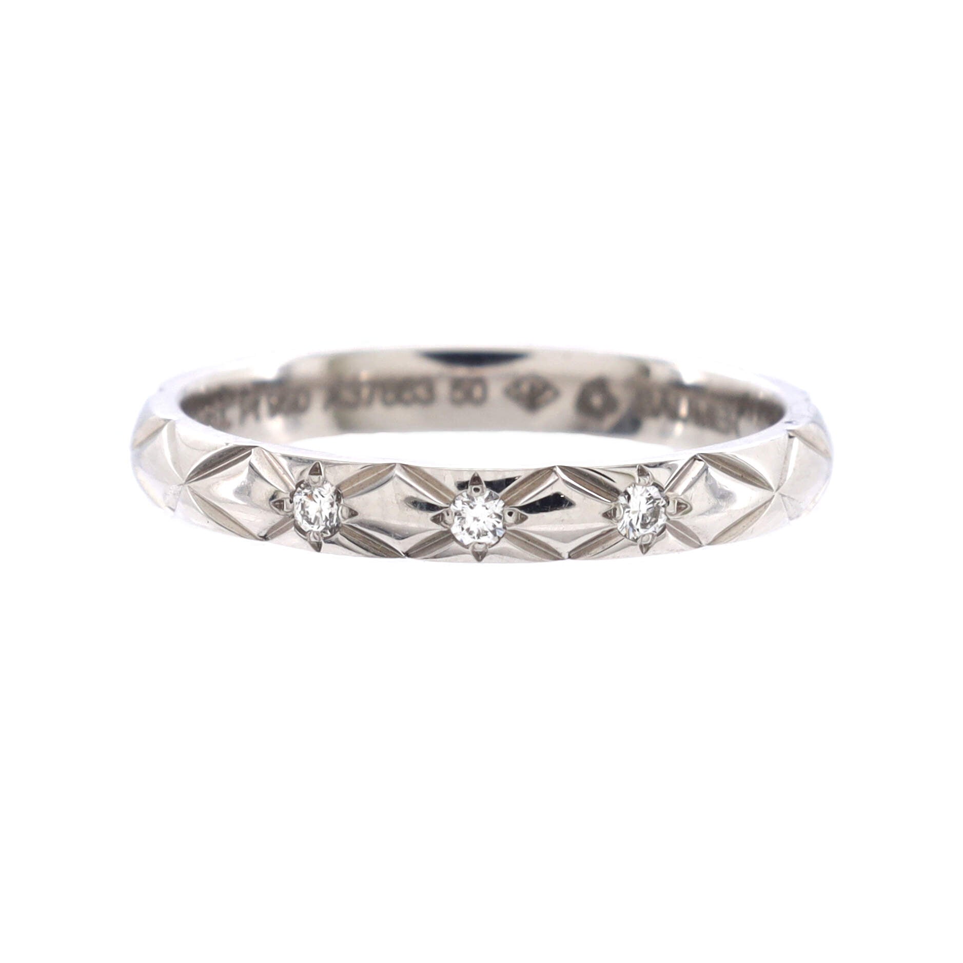 Coco Crush Ring Platinum with Diamonds Mini