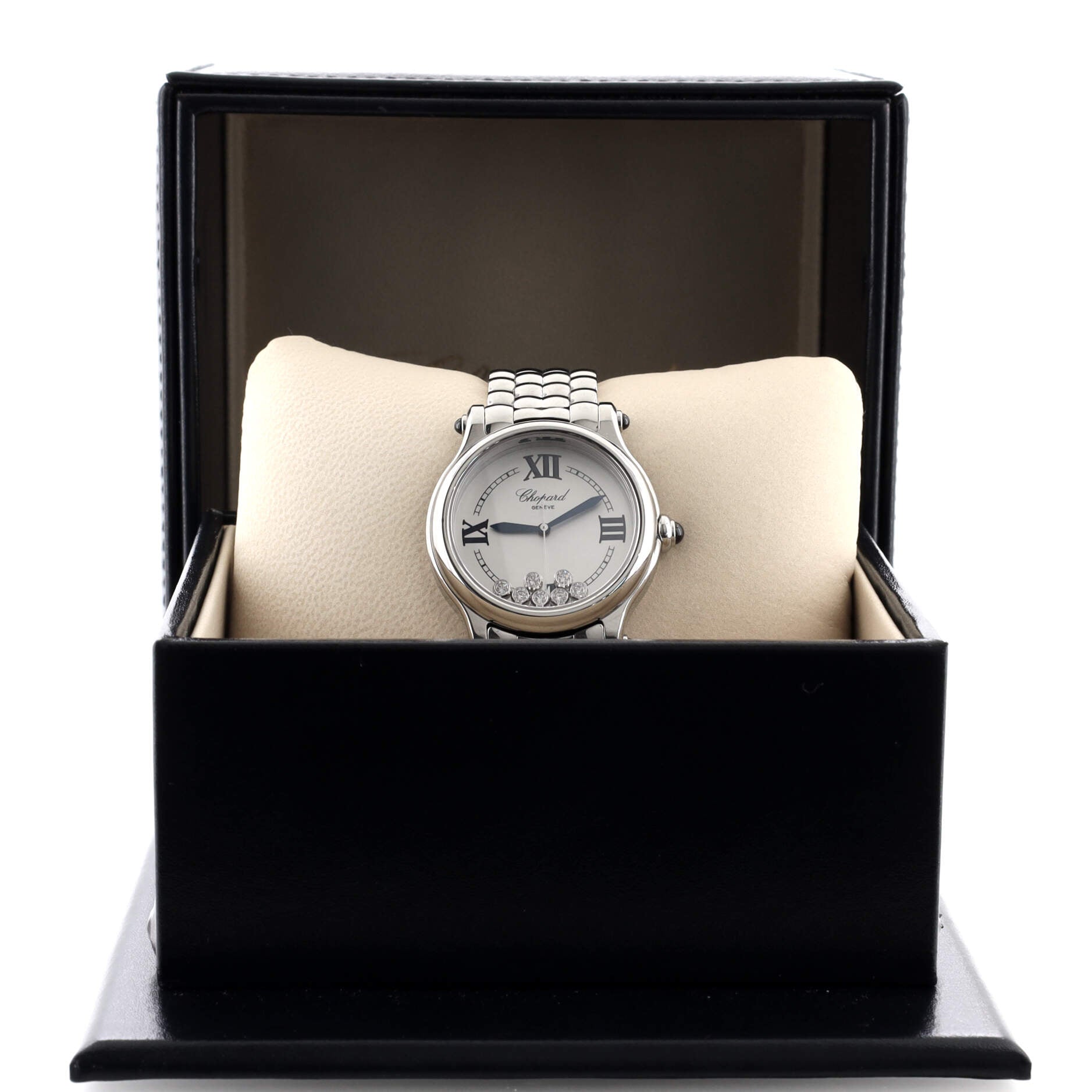 Happy Sport The First Automatic Watch Stainless Steel with Floating Diamonds 33