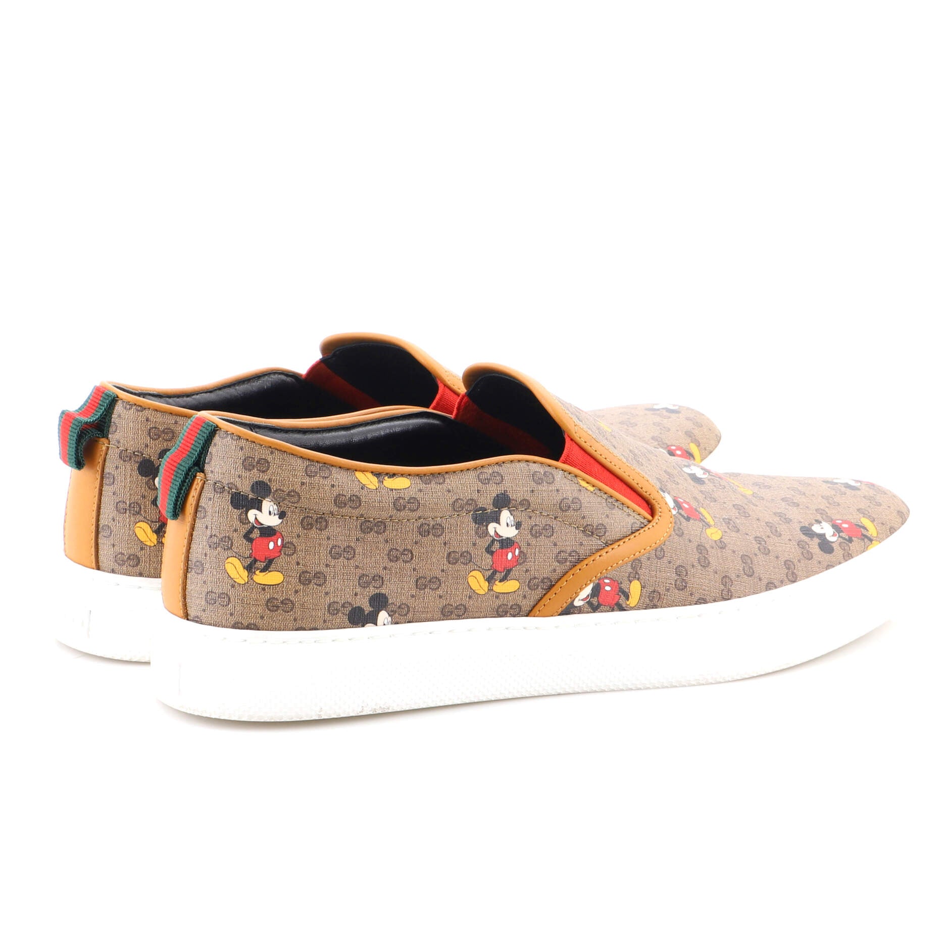 Men's Disney Mickey Mouse Slip-On Sneakers Printed Mini GG Coated Canvas