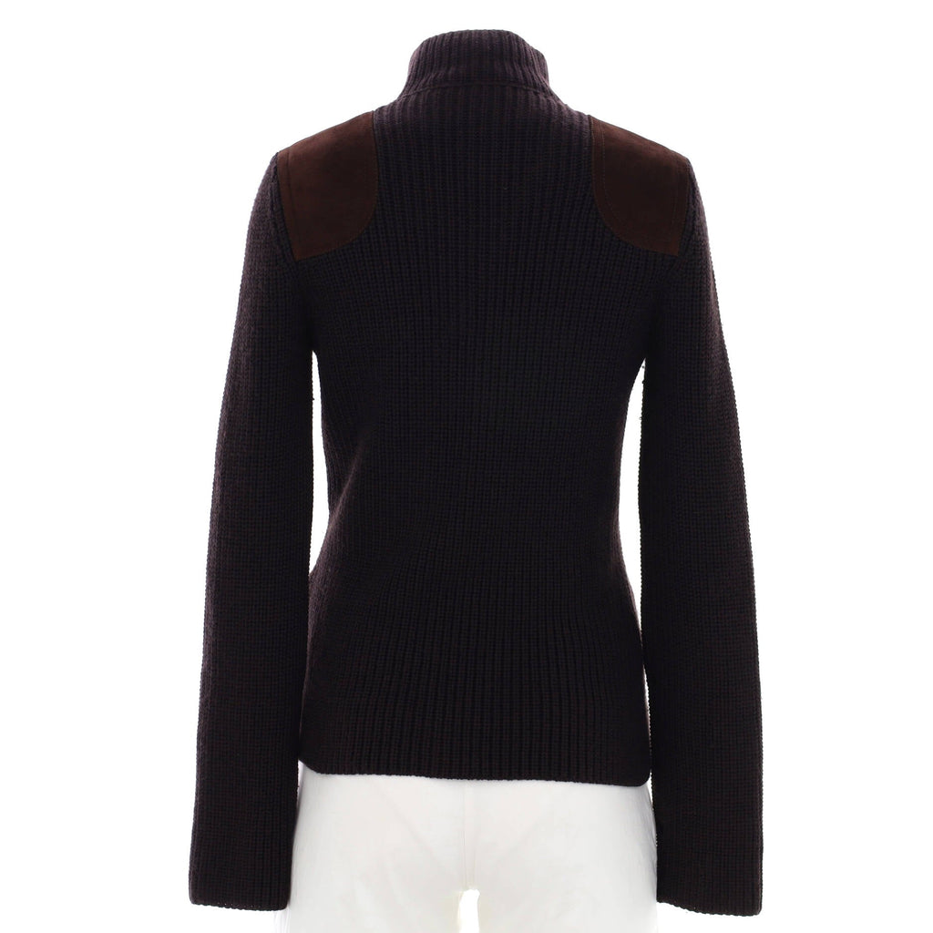 Women's Horsebit Zip Sweater Wool and Cashmere